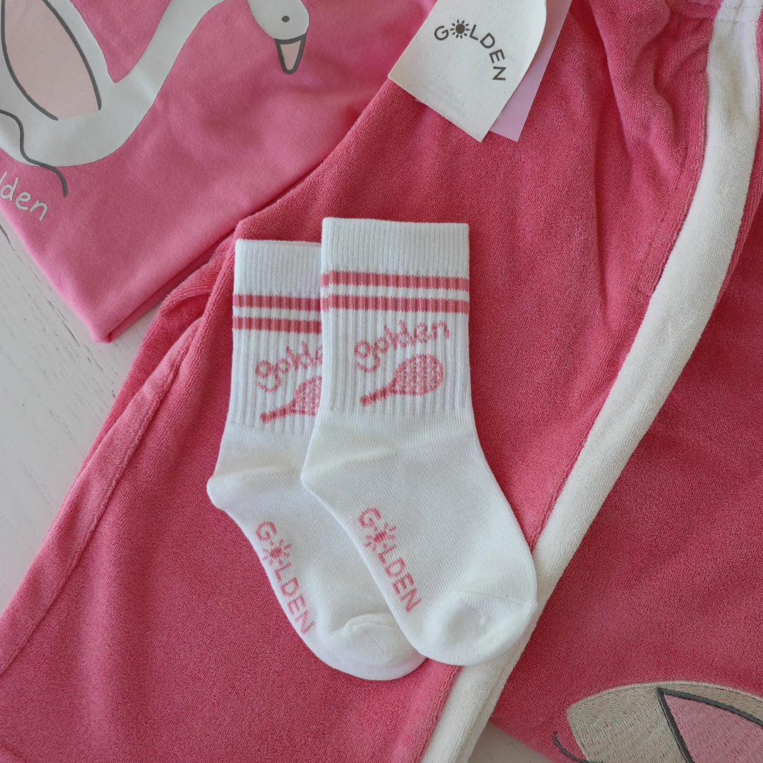 Retro girl socks - Vanilla / Bubblegum