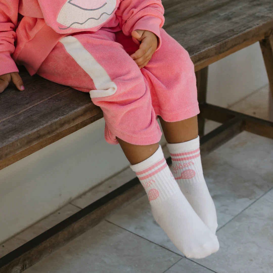 Retro girl socks - Vanilla / Bubblegum