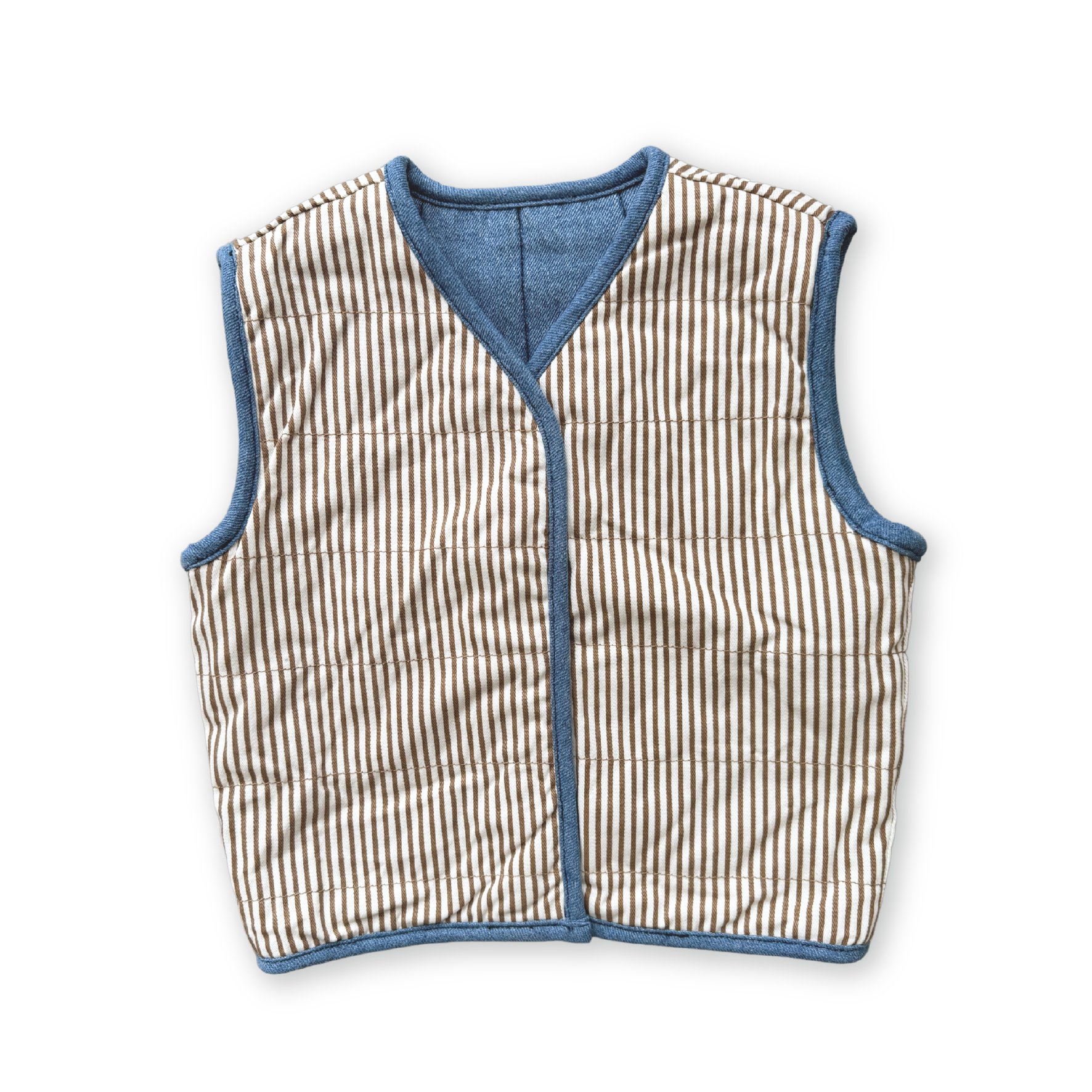 Quilted Reversible Vest - Denim & Paint