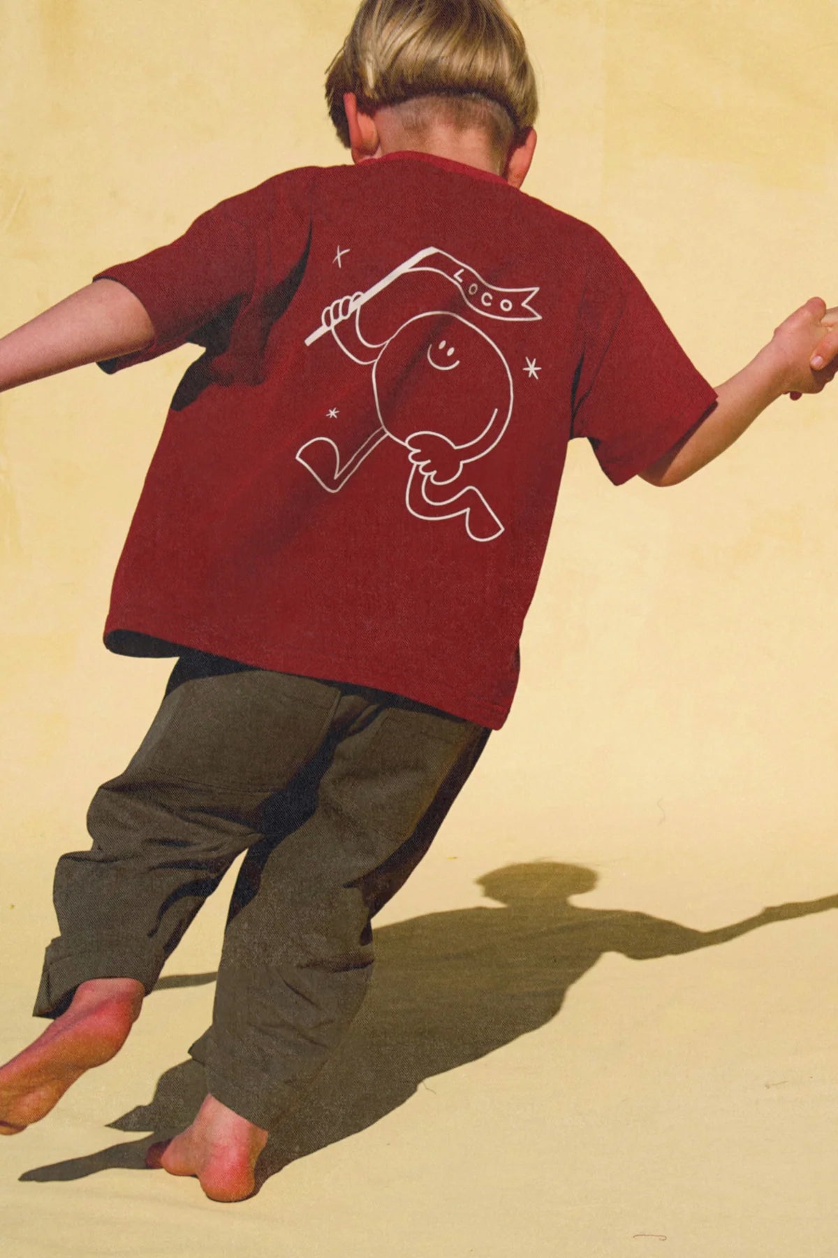 THE CRAZY FLAG LOU TEE - CHERRY