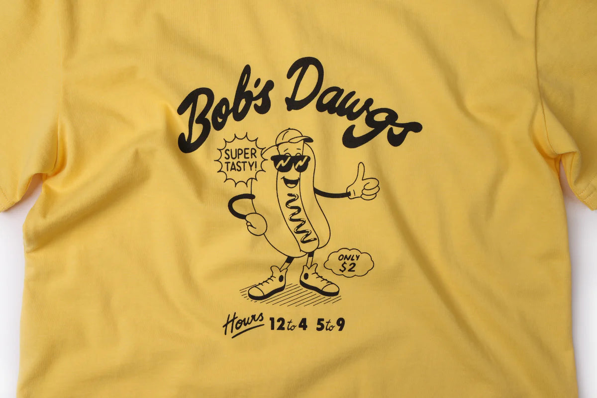 Pre order - Bob’s Dawgs tee in yellow