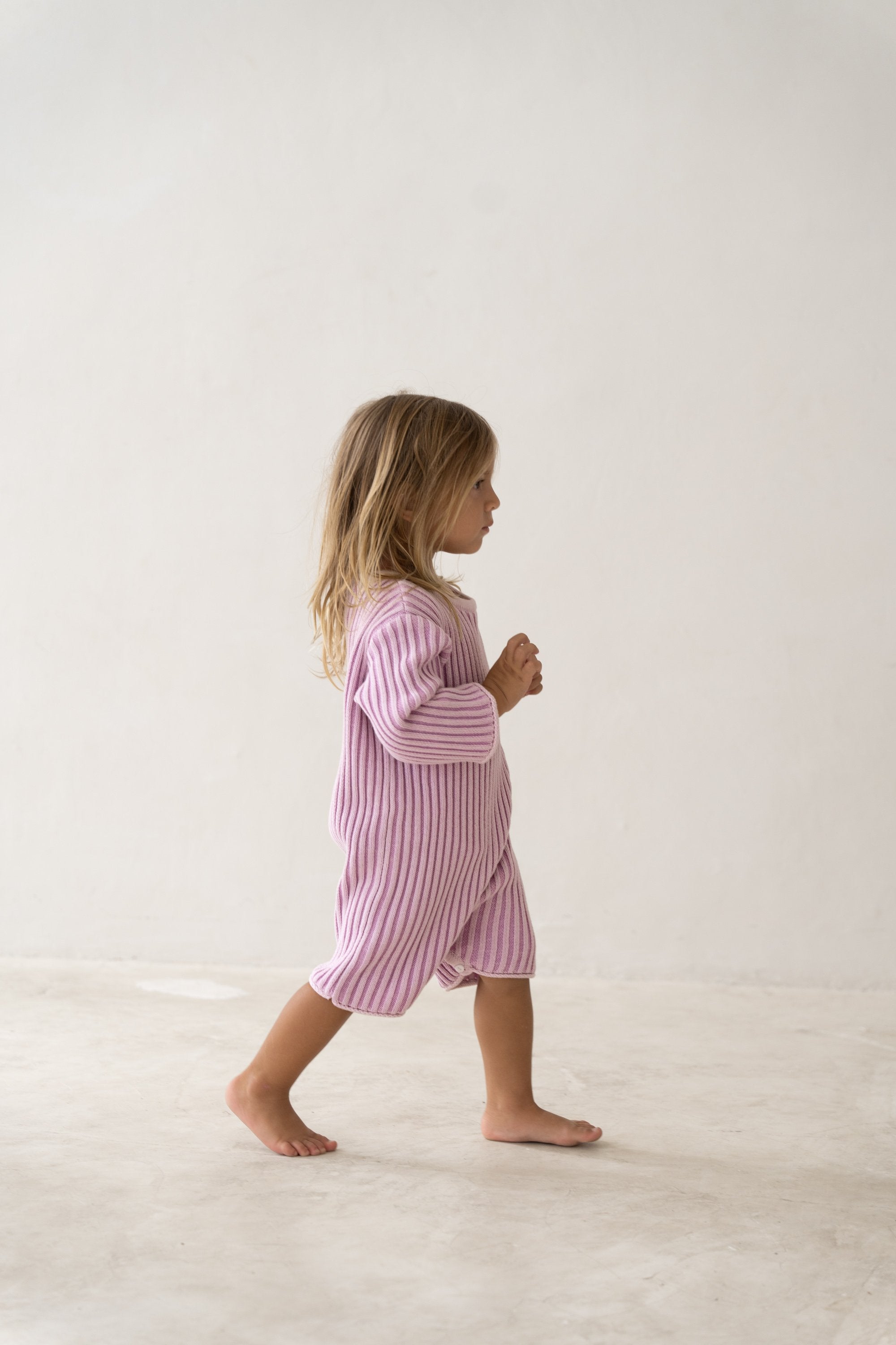 Illoura ~ Essential Knit Romper | Mauve Stripe