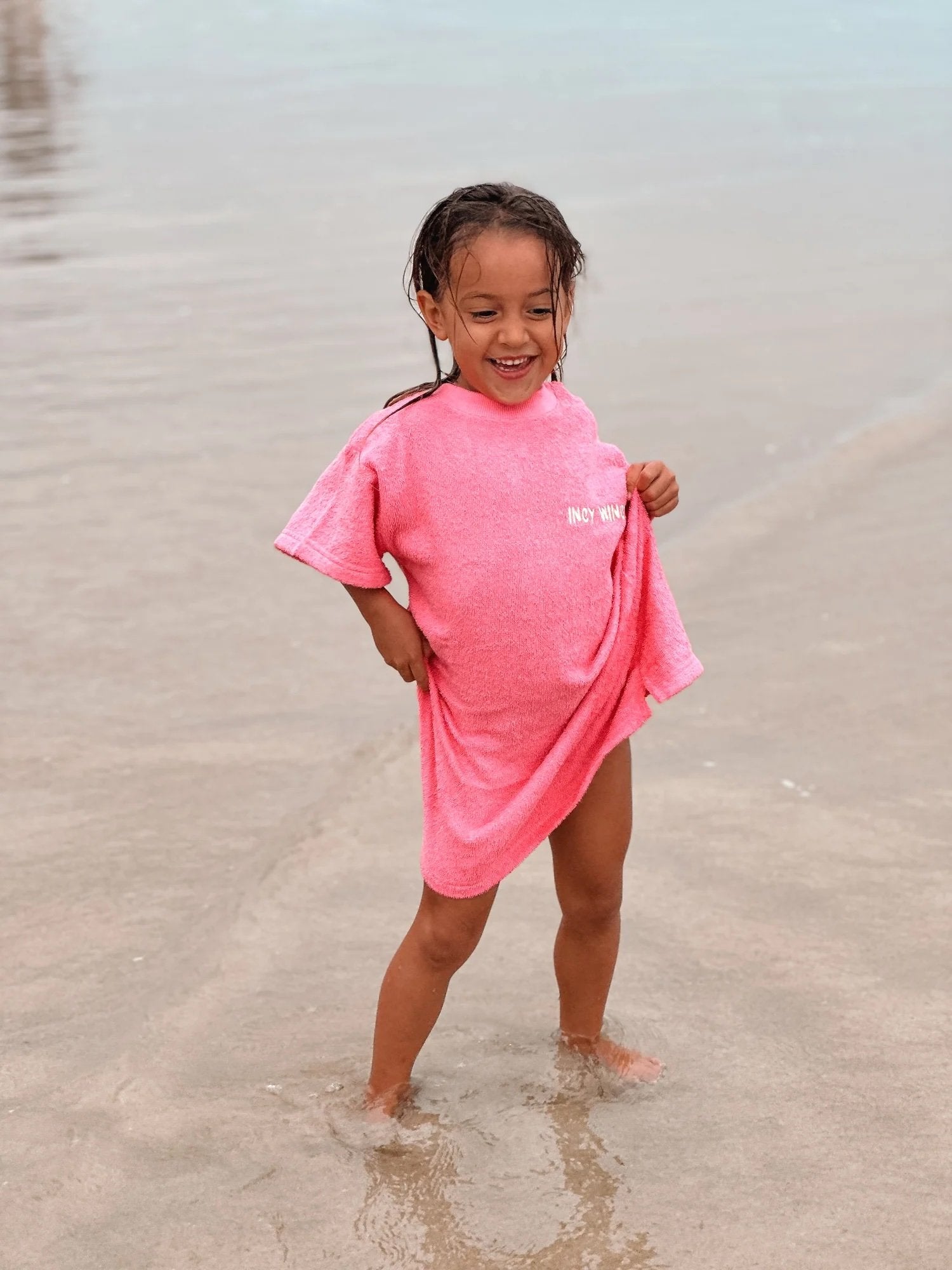 Incy Wincy Swimwear ~ Cotton Towel Beach Tee - Raspberry