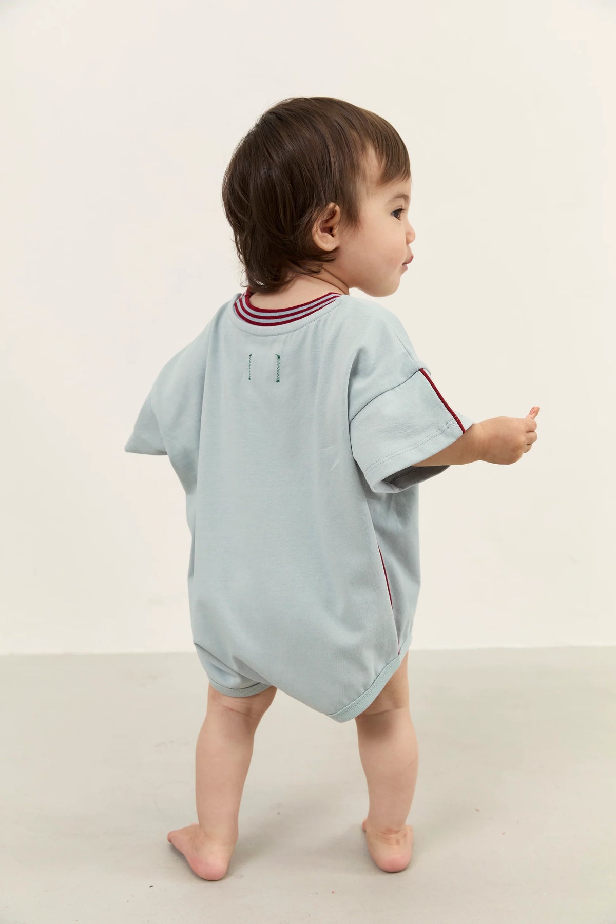 Riley T-Shirt Romper - Stone Blue