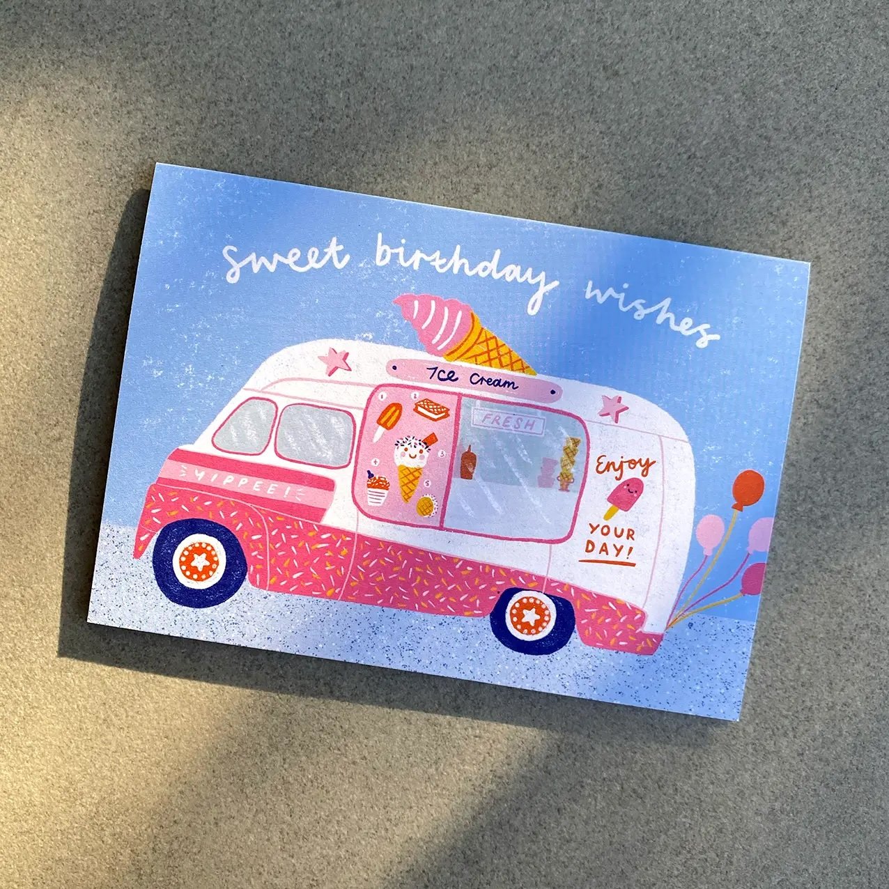 Lauren Sissons ~ Ice Cream Van Birthday Greeting Card