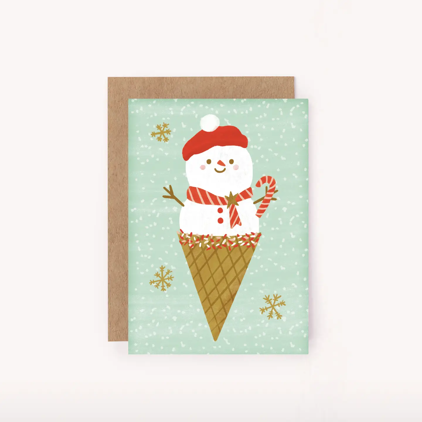 Lauren Sissons ~ Ms Snow Cone Mini Card | Cute Illustrated Xmas Festive Card