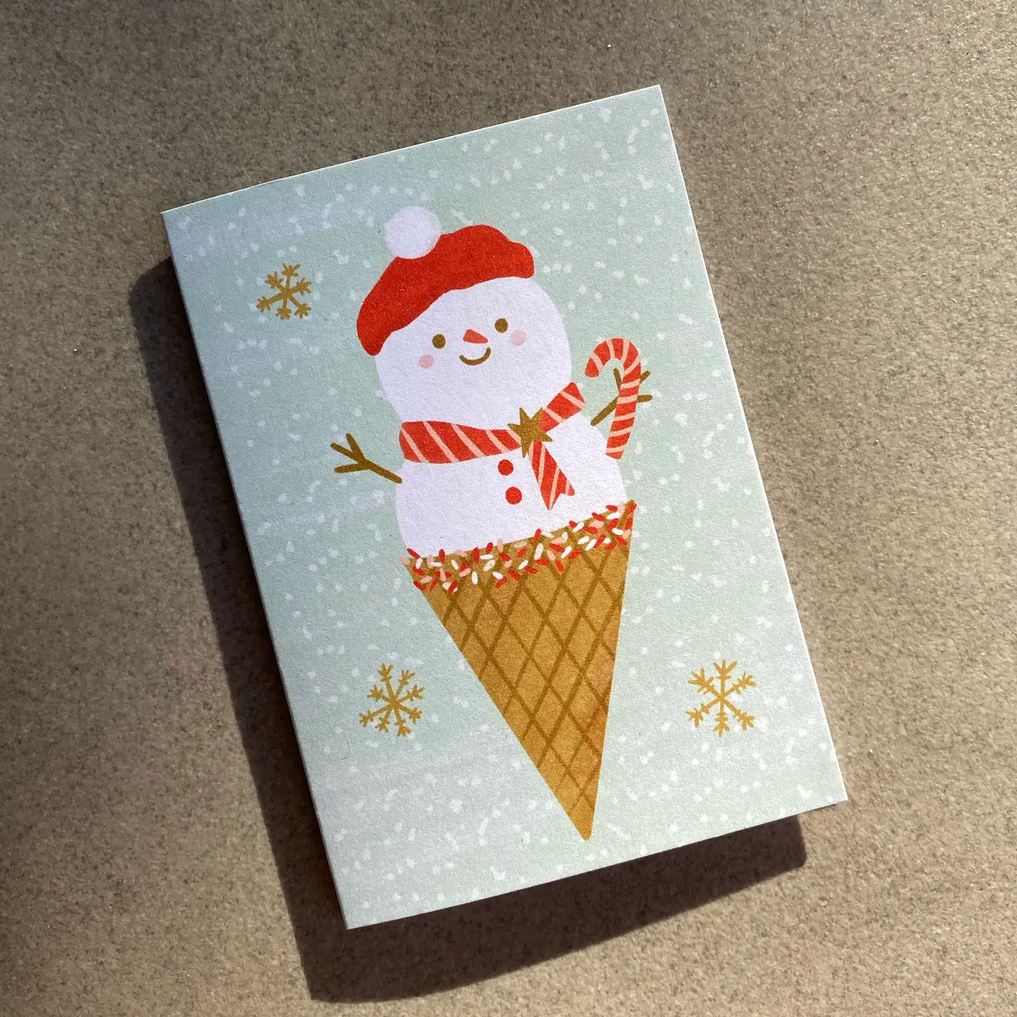 Lauren Sissons ~ Ms Snow Cone Mini Card | Cute Illustrated Xmas Festive Card