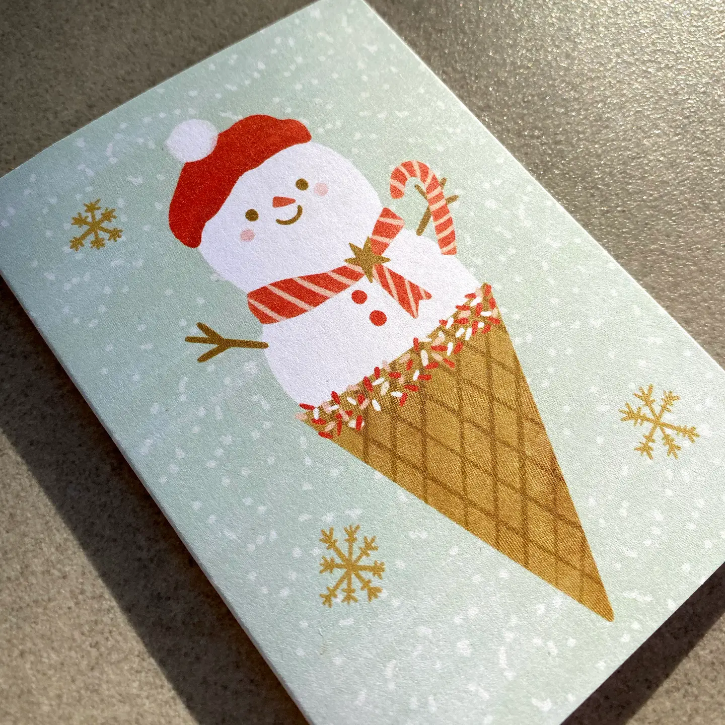 Lauren Sissons ~ Ms Snow Cone Mini Card | Cute Illustrated Xmas Festive Card