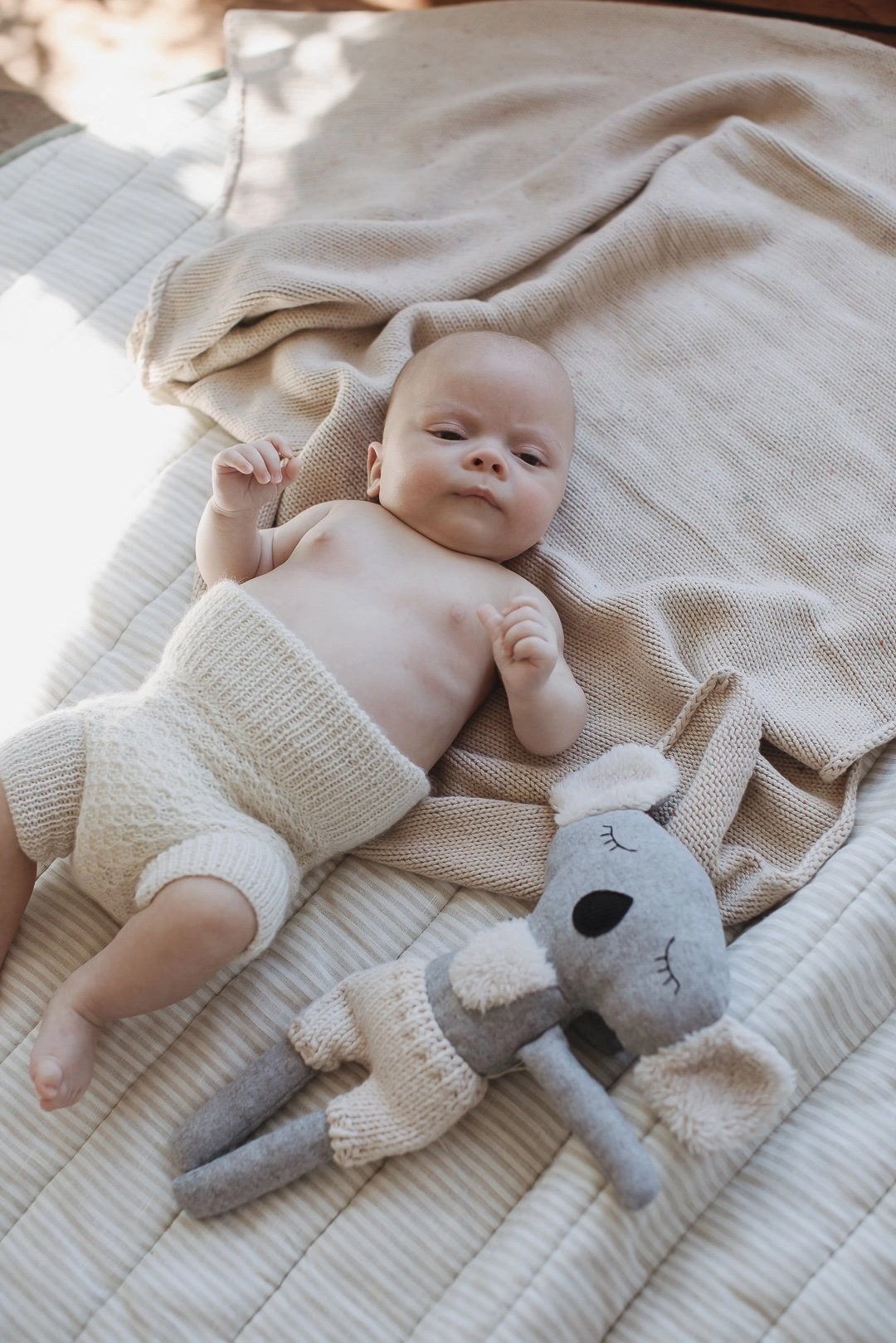 Linen Label ~ Soft Sage & Pinstripe - French Linen Baby Play Mat