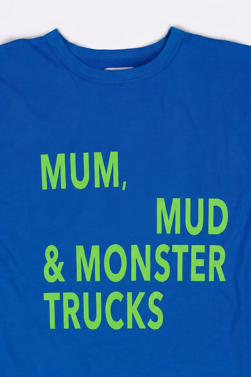 MMM Tee in Lime/Blue