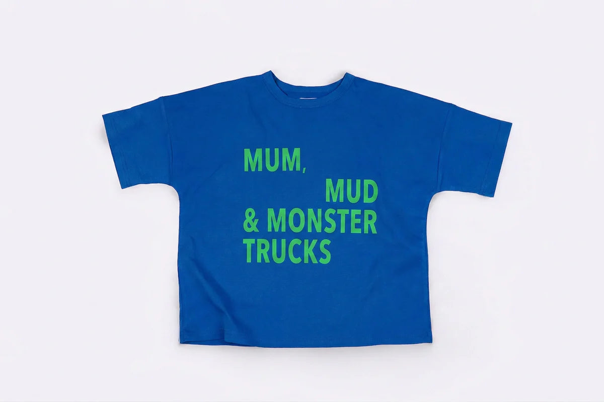 MMM Tee in Lime/Blue