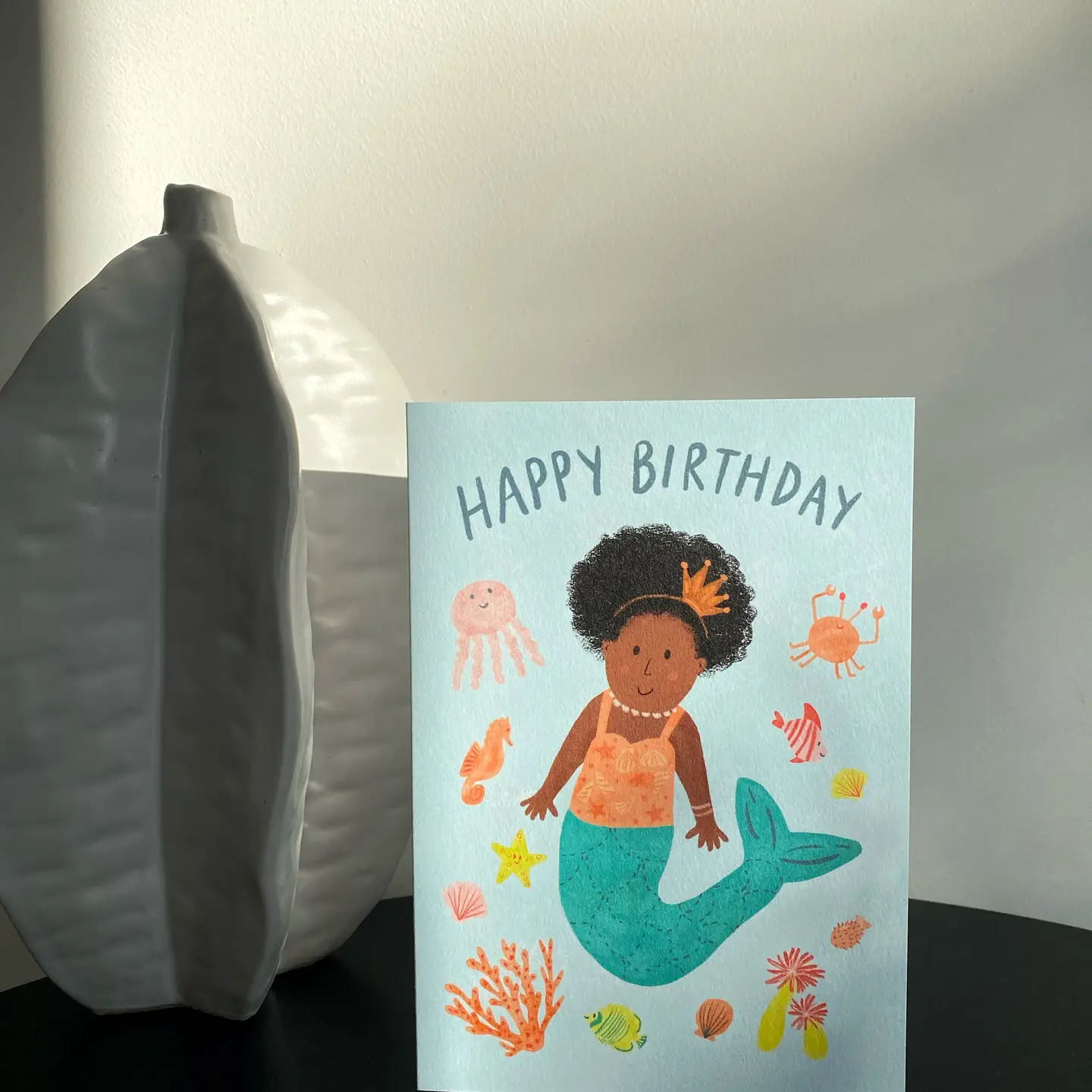 Mermaid "Happy Birthday" Card - Kids Cute Birthday Card
