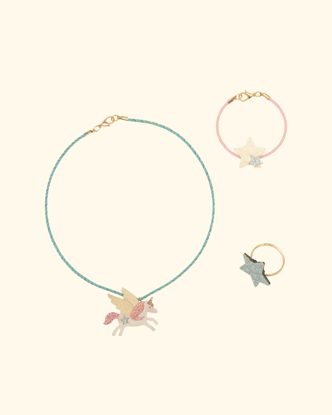 Mimi & Lula ~ Flying unicorn jewellery set