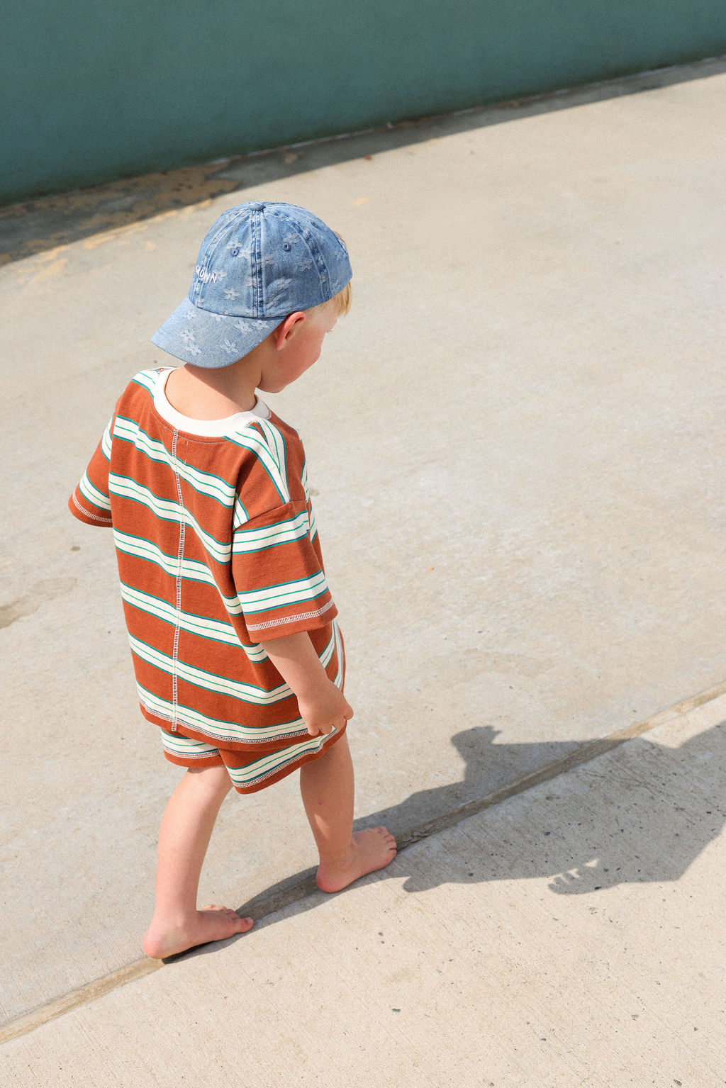 Cotton Sports Stripe Tee - Acorn