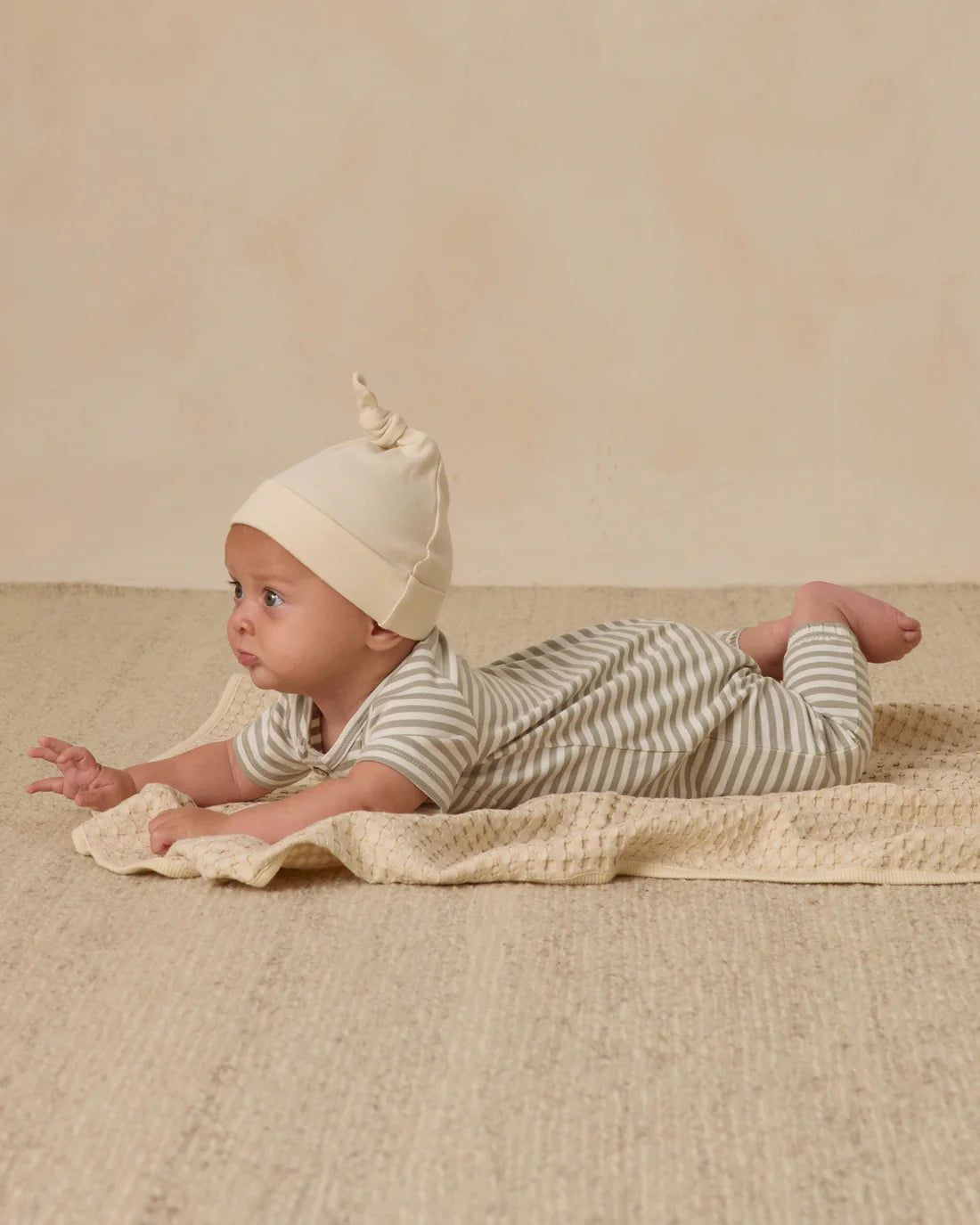 Short Sleeve Jumpsuit - Fern Stripe