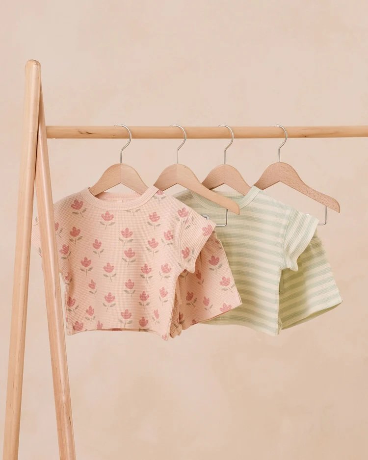 Quincy Mae ~  Waffle Tee + Short Set || Tulips