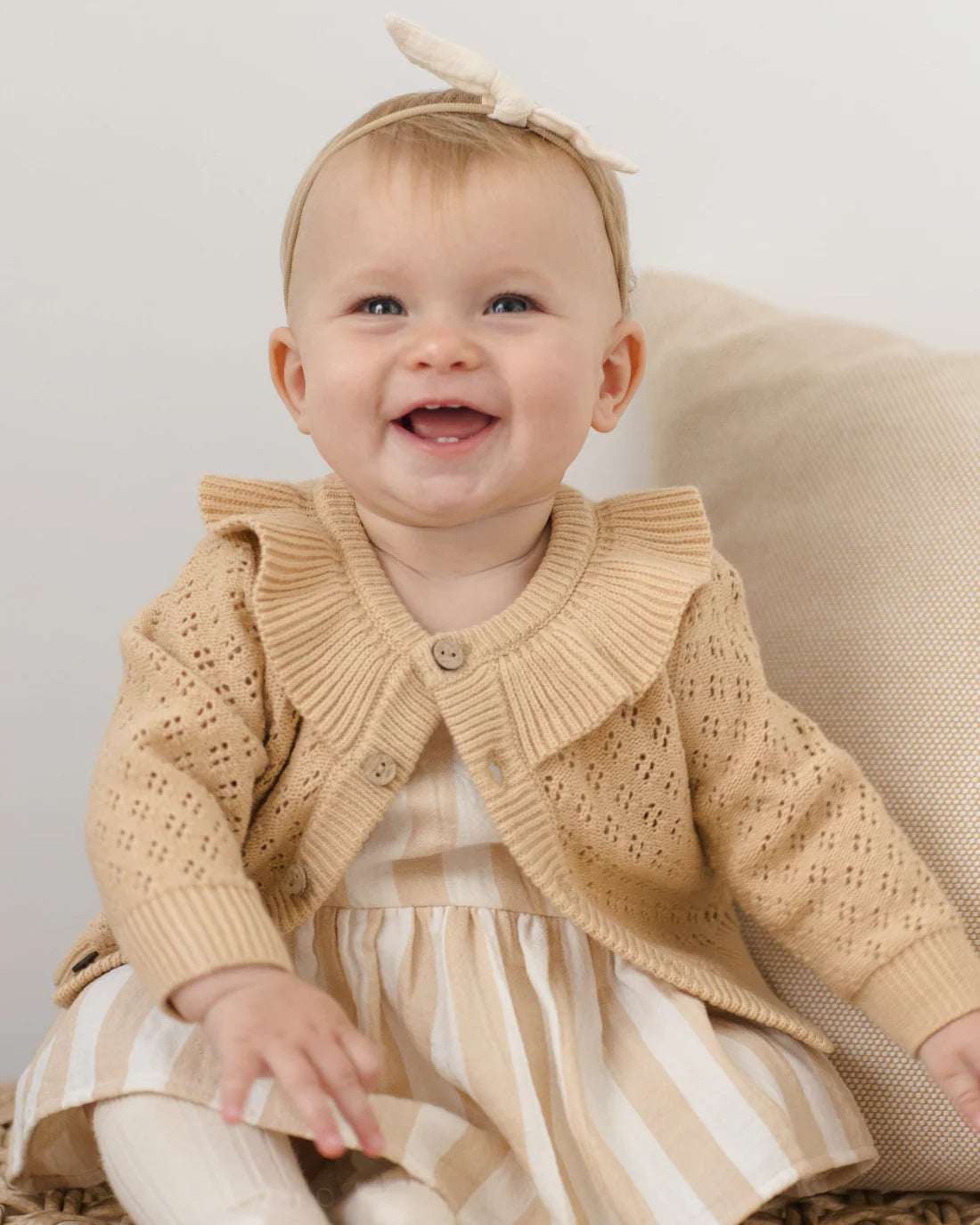 Ruffle Collar Cardigan Butterscotch