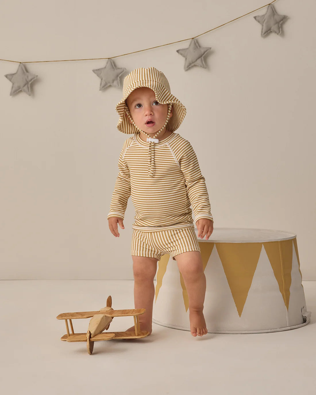 Finn Rashguard + Short Set Honey Stripe Small