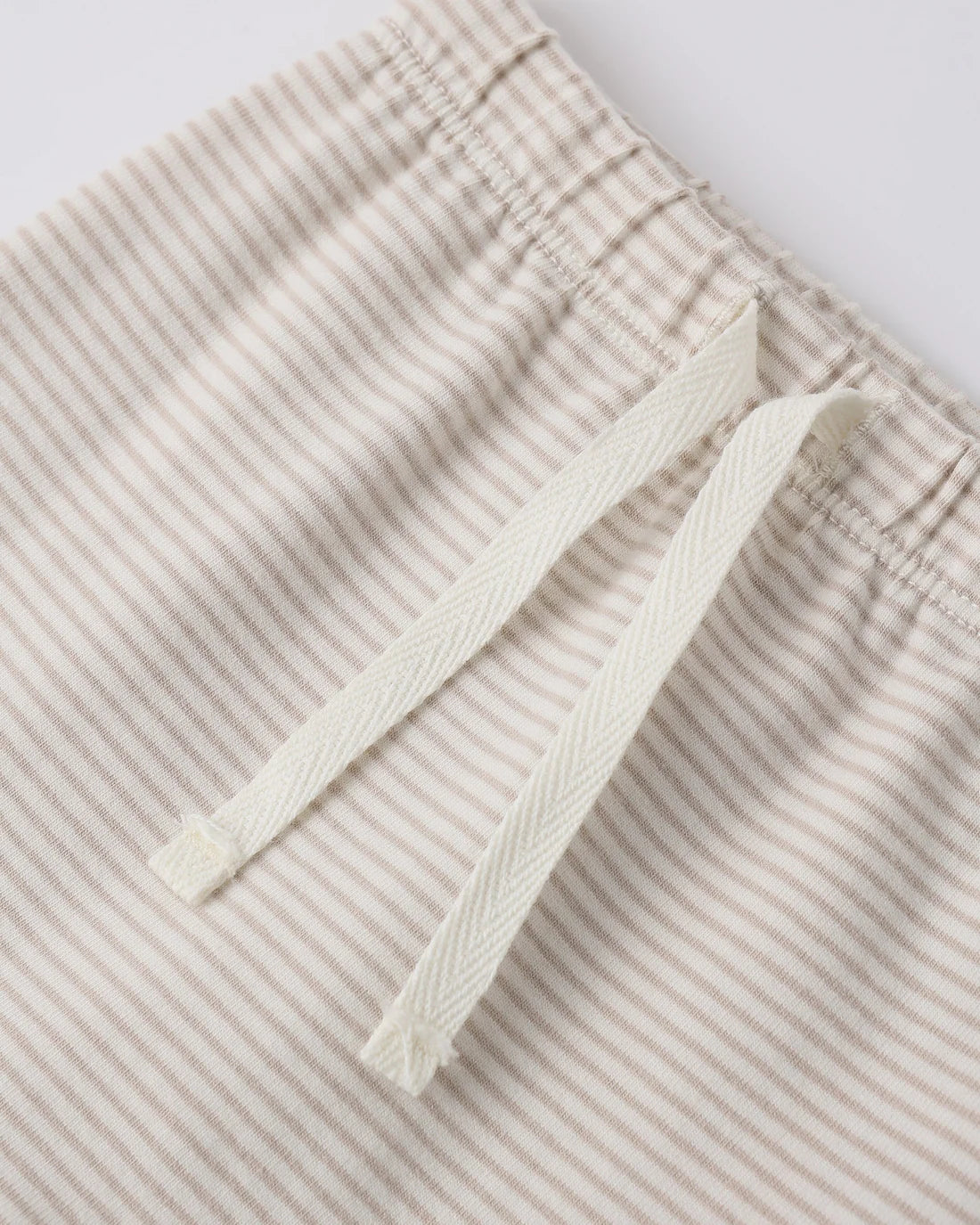 Wrap Top + Footed Pant Set Oat Micro Stripe