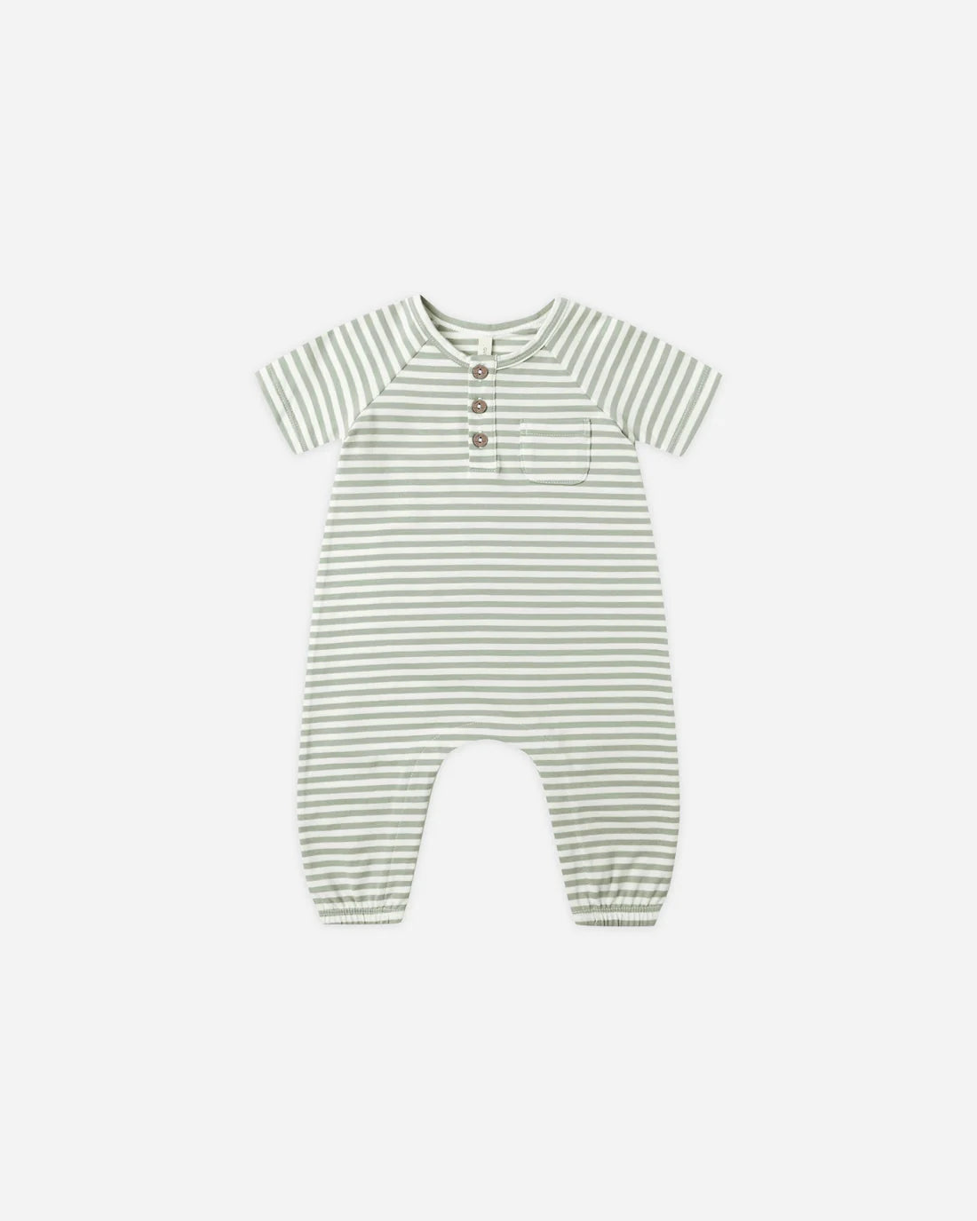 Short Sleeve Jumpsuit - Fern Stripe