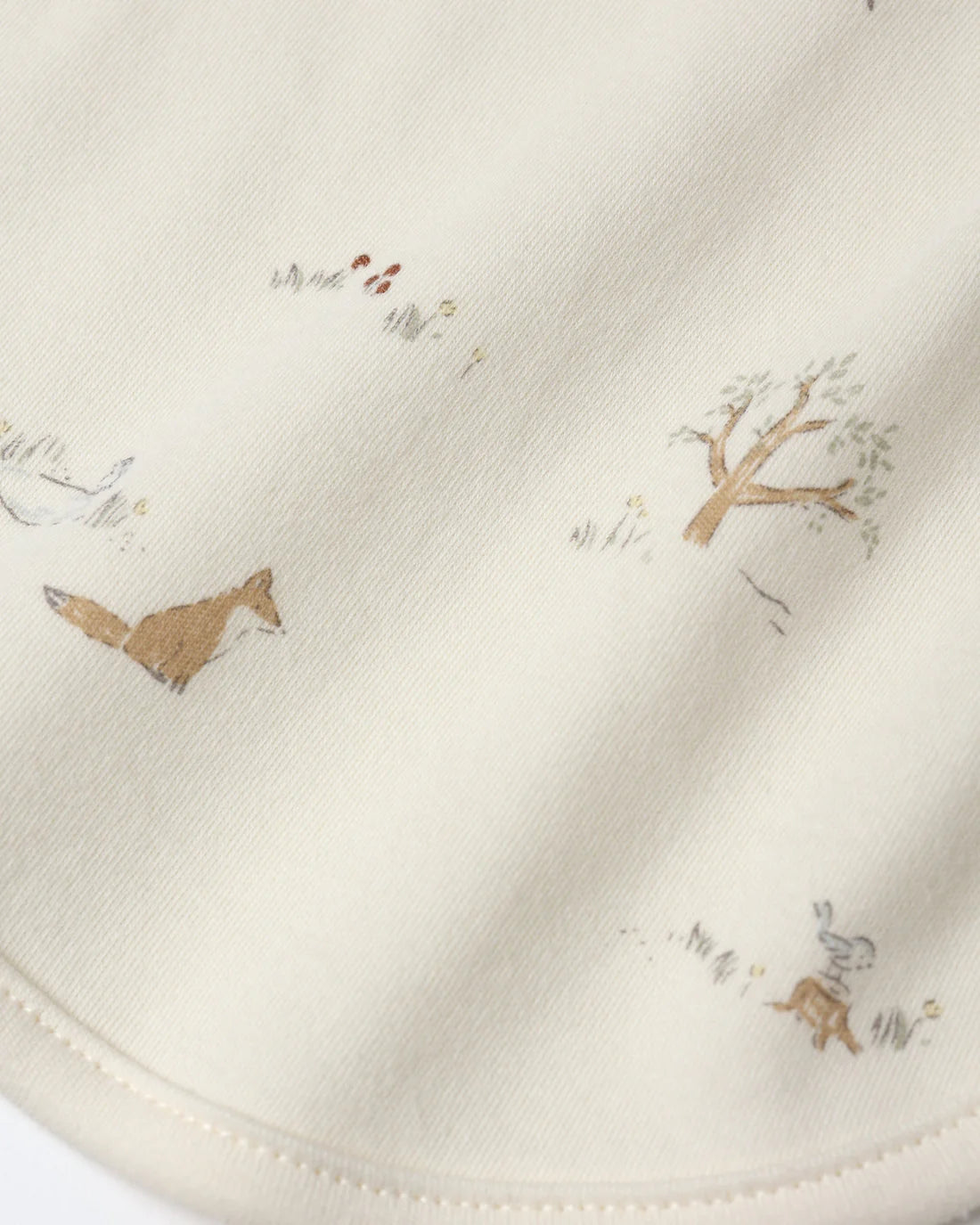 Jersey Snap Bib, 2 Pack - Fox Land, Fern Stripe