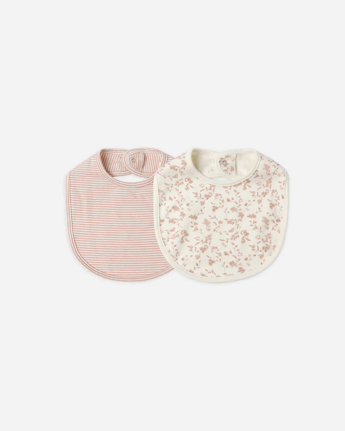Jersey Snap Bib, 2 Pack - French Garden, Rose Micro Stripe