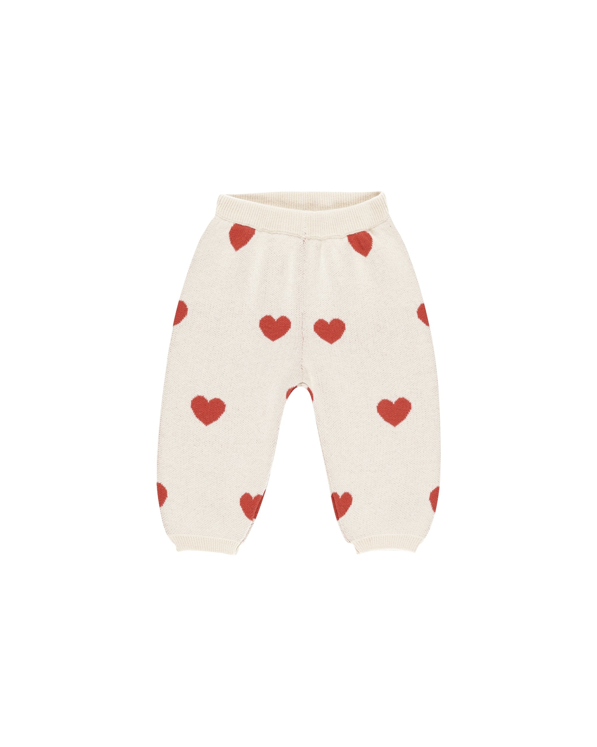 Quincy Mae ~ Heart Knit Pants || Ivory