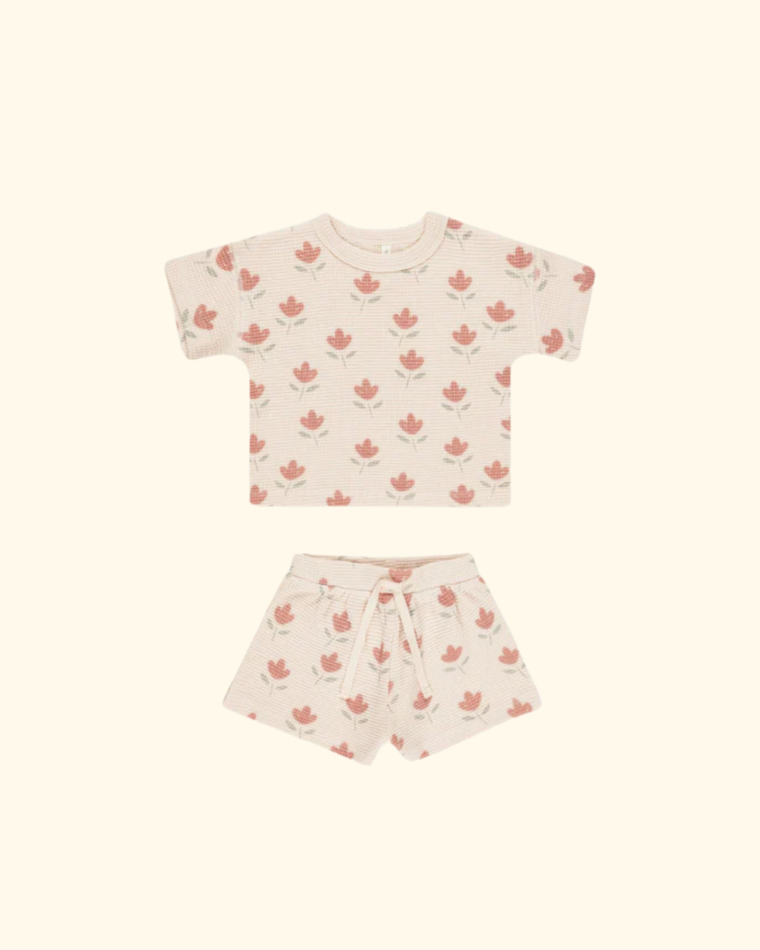 Quincy Mae ~  Waffle Tee + Short Set || Tulips