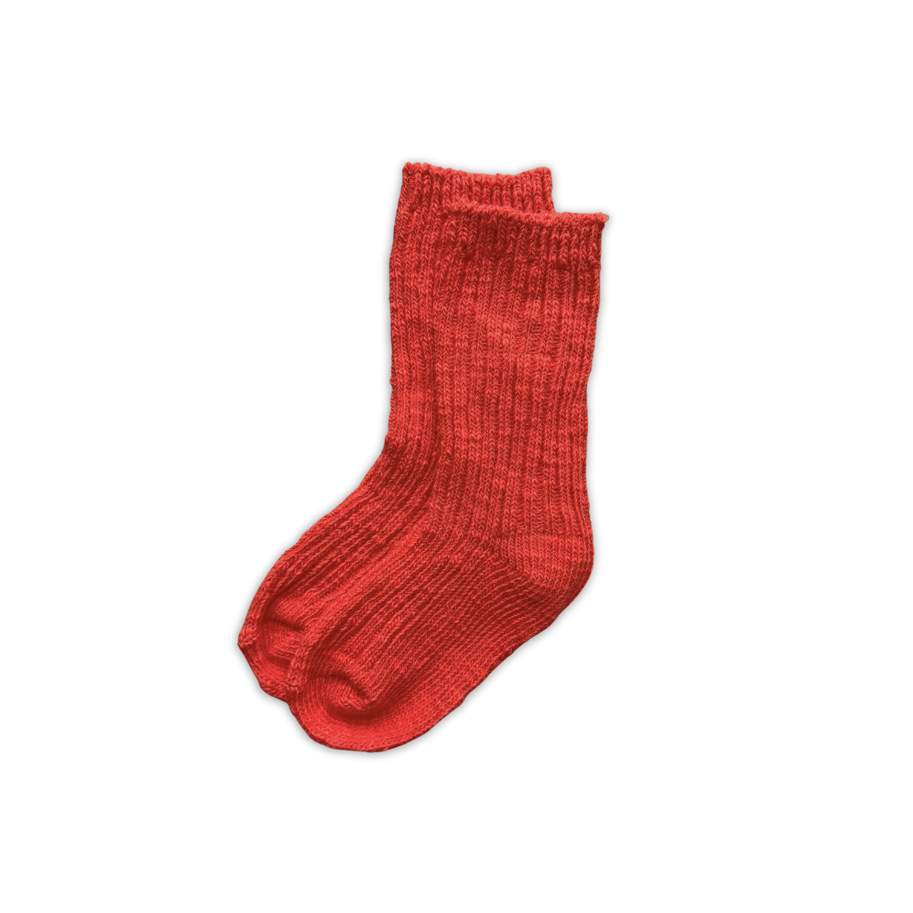 Cotton Slub Chunky Rib Socks - Sauce