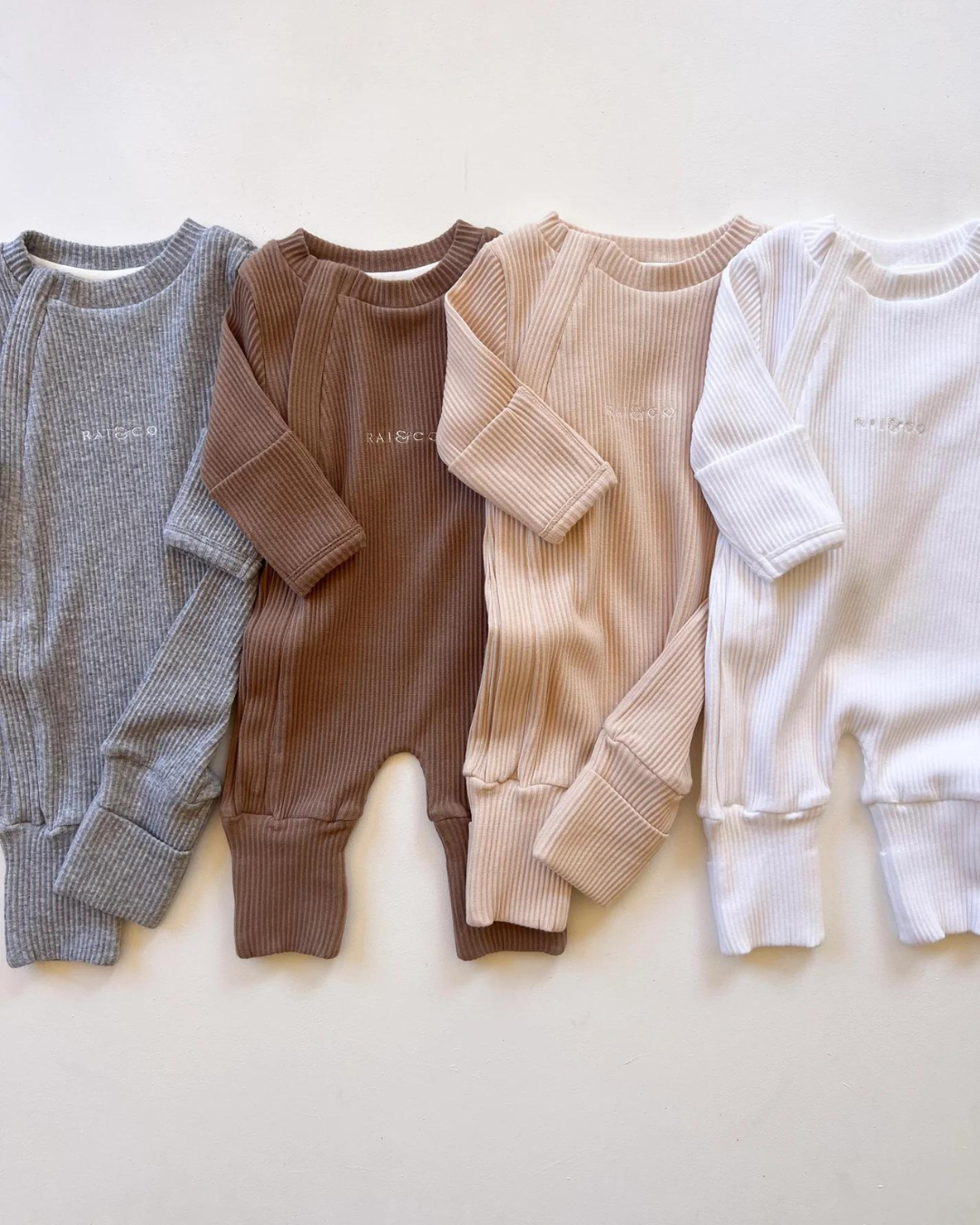 Rai & Co ~ Ribbed Jumpsuit - Beige