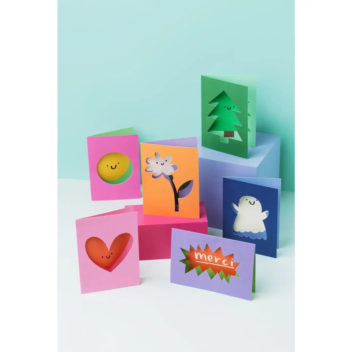 Rumble Cards ~ Happy Face - Die Cut Cards