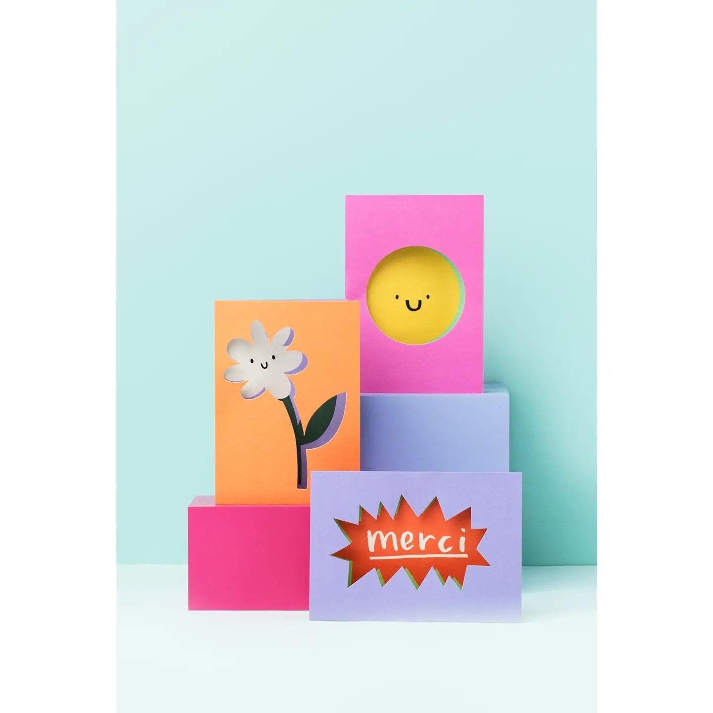 Rumble Cards ~ Happy Face - Die Cut Cards