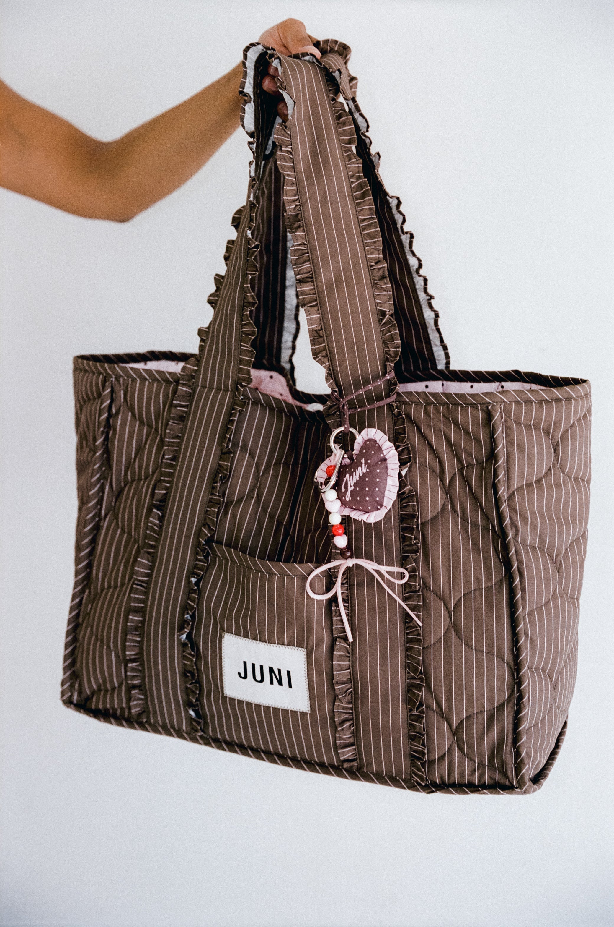 The Everything Bag - Cocoa Pinstripe