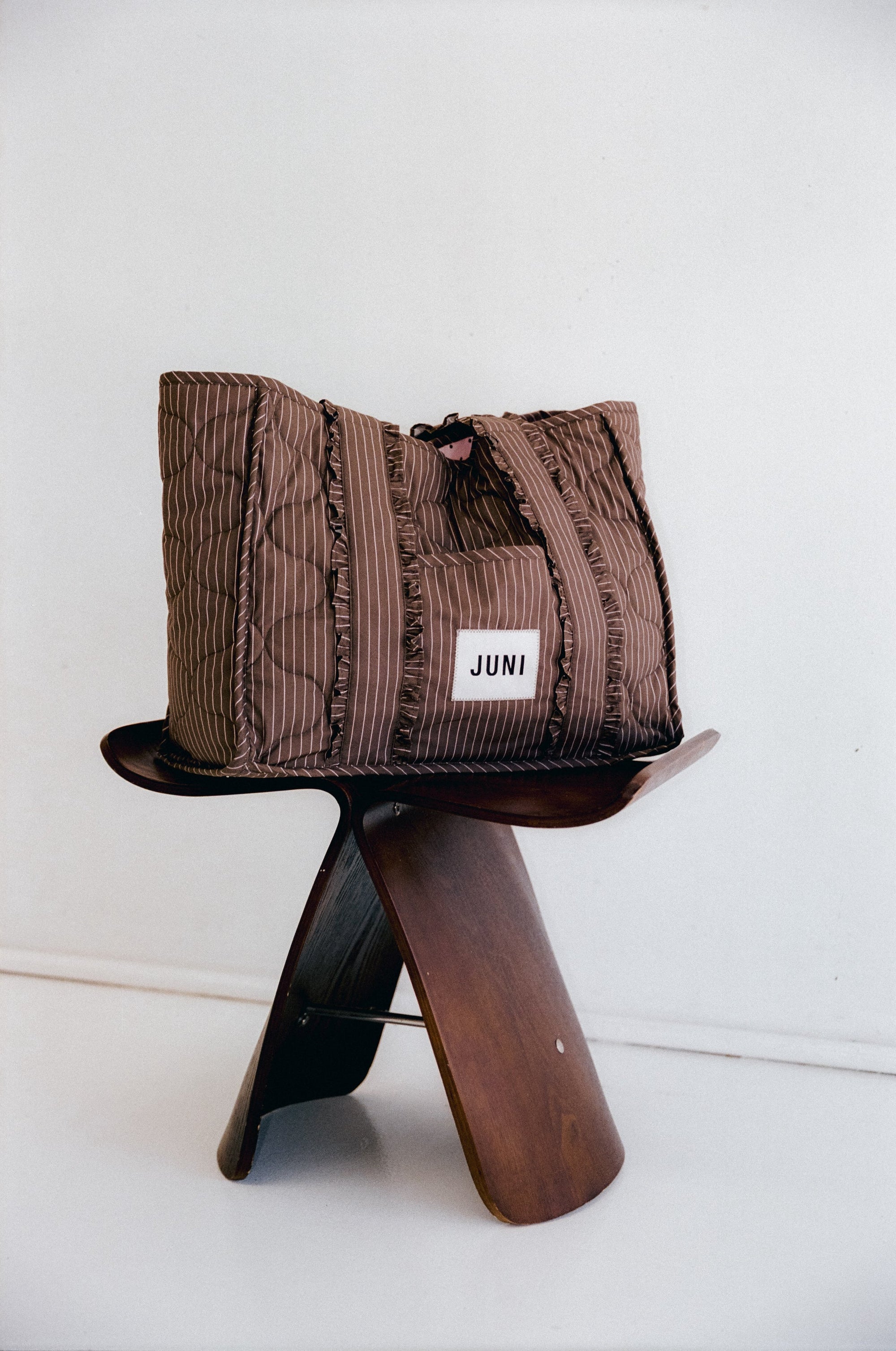 The Everything Bag - Cocoa Pinstripe