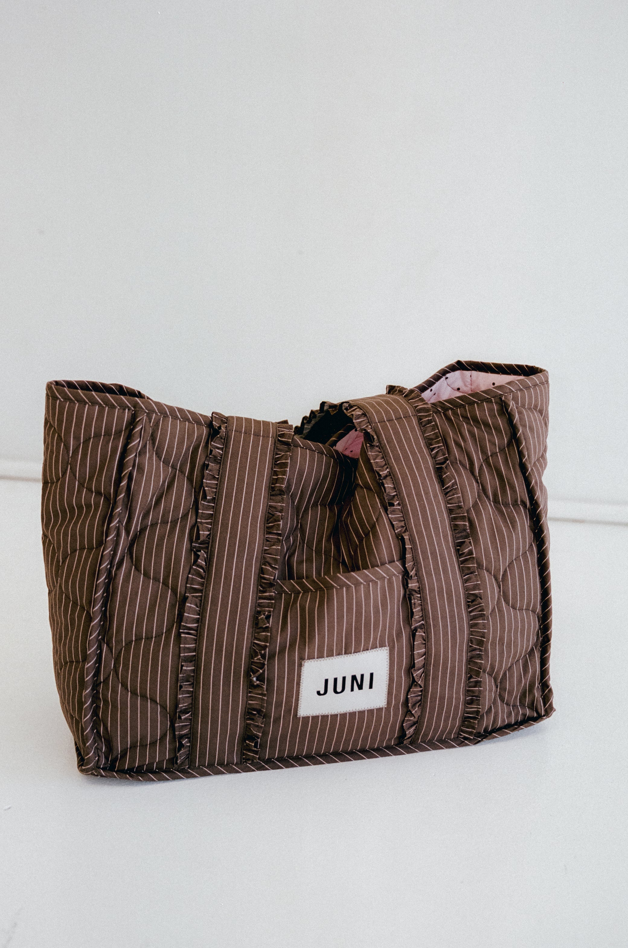 The Everything Bag - Cocoa Pinstripe