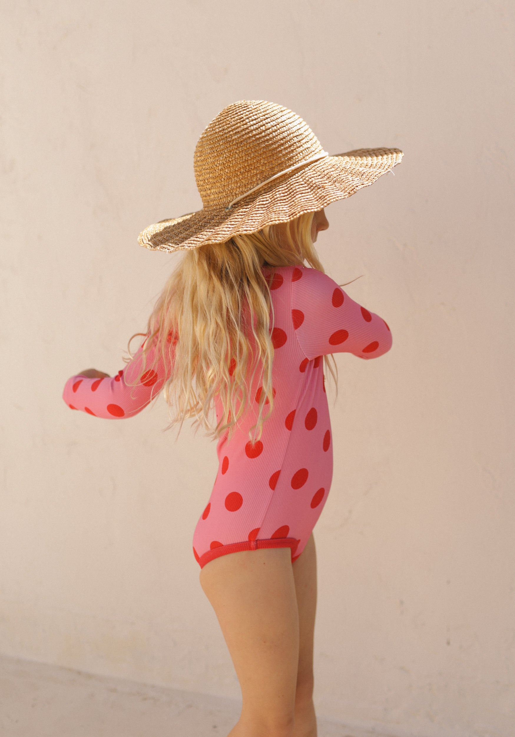 Long Sleeve Polka One Piece