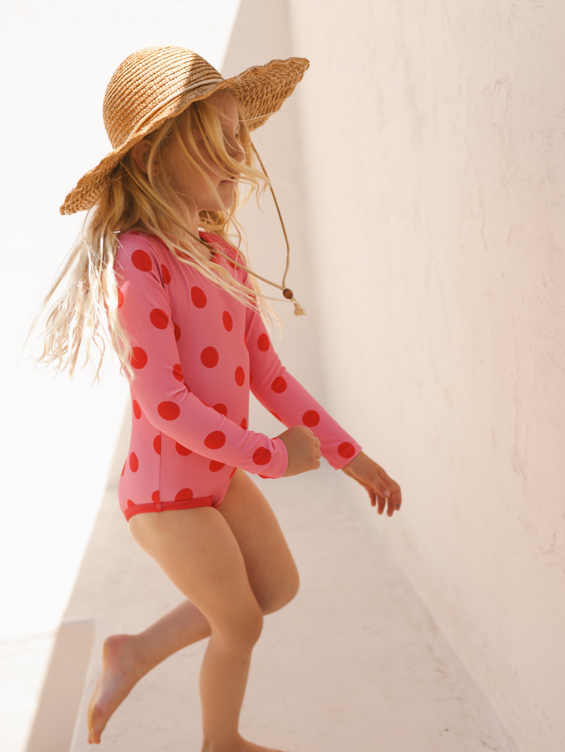 Long Sleeve Polka One Piece