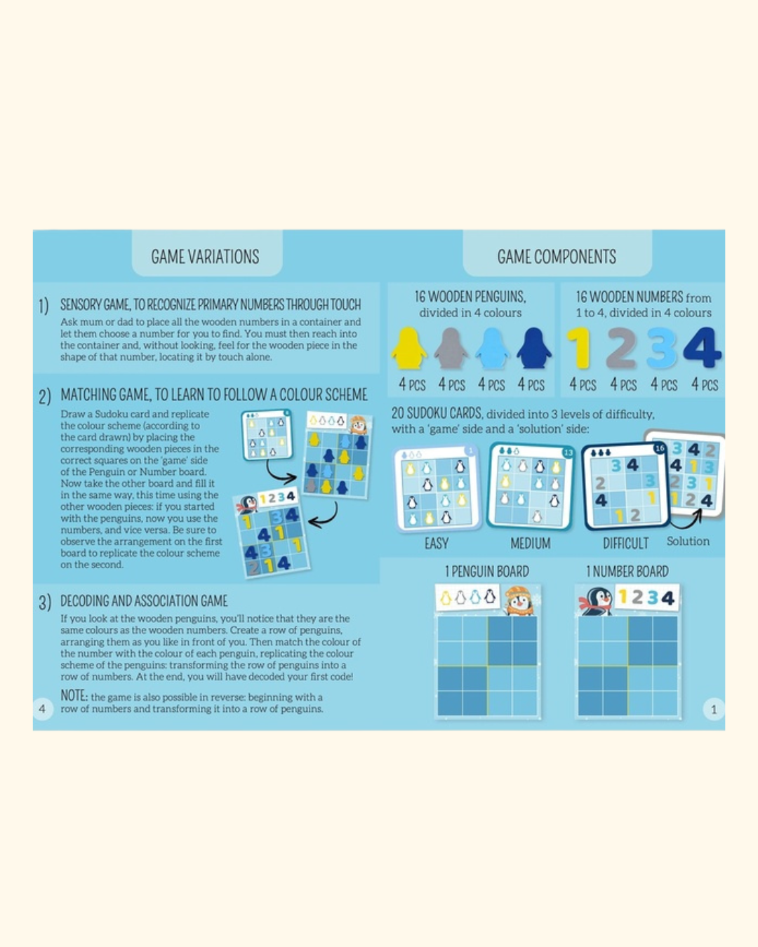 Sassi Games ~ My First Logic Games - Memory Matching Penguins and Numbers