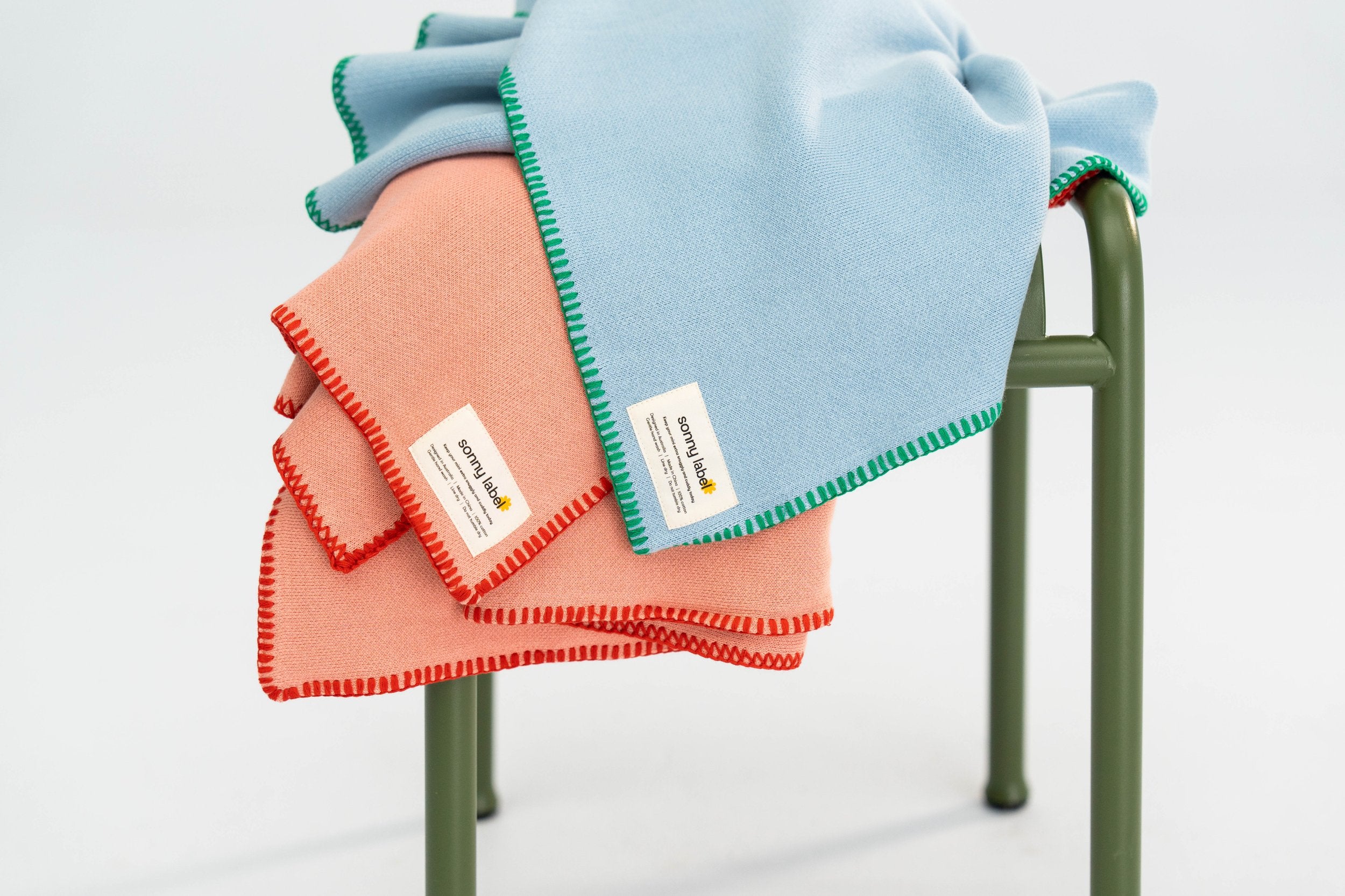Sonny Label ~ Stitch Knitted Blanket - Blue