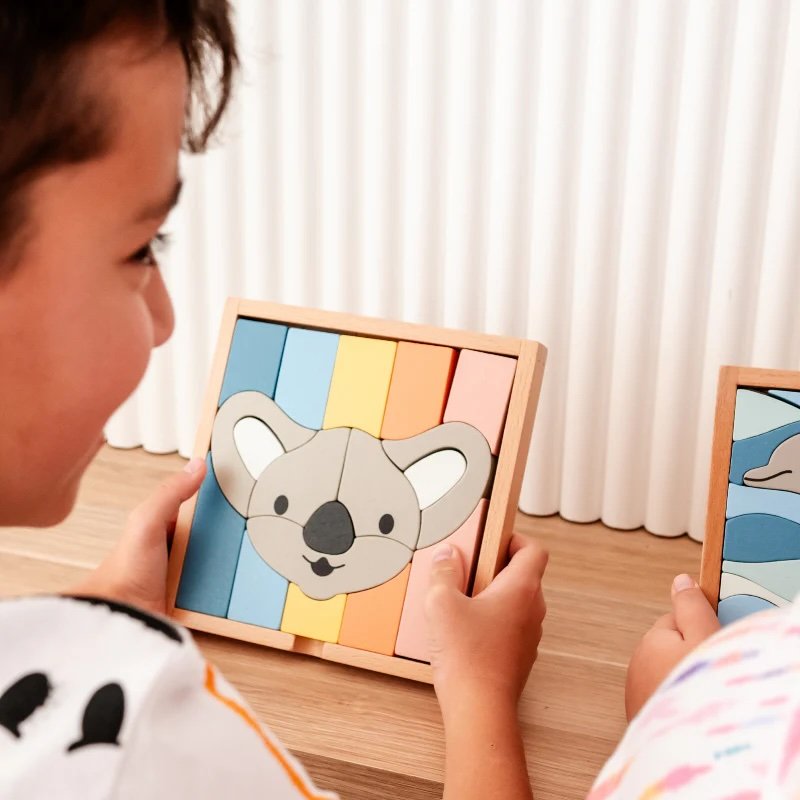 Stellavan & Papa ~ 3-in-1 Small Block Puzzle, Koala
