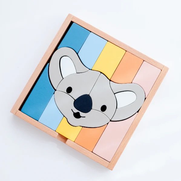 Stellavan & Papa ~ 3-in-1 Small Block Puzzle, Koala