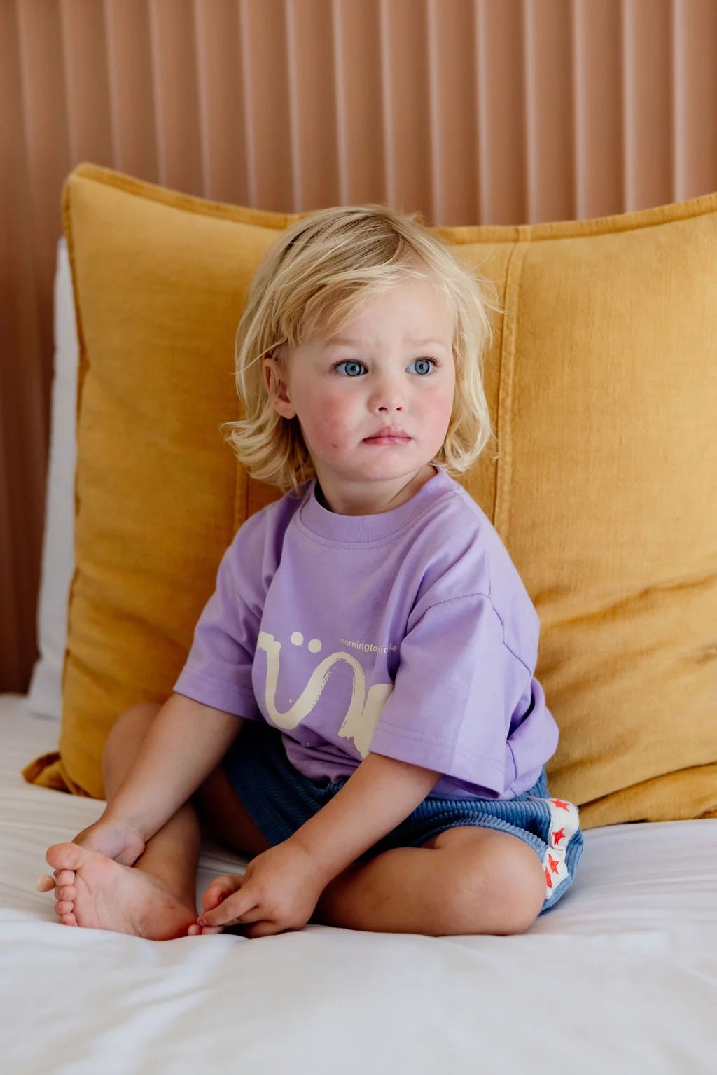 Sunday Siblings ~ Il Sole Tee - Purple + Cream