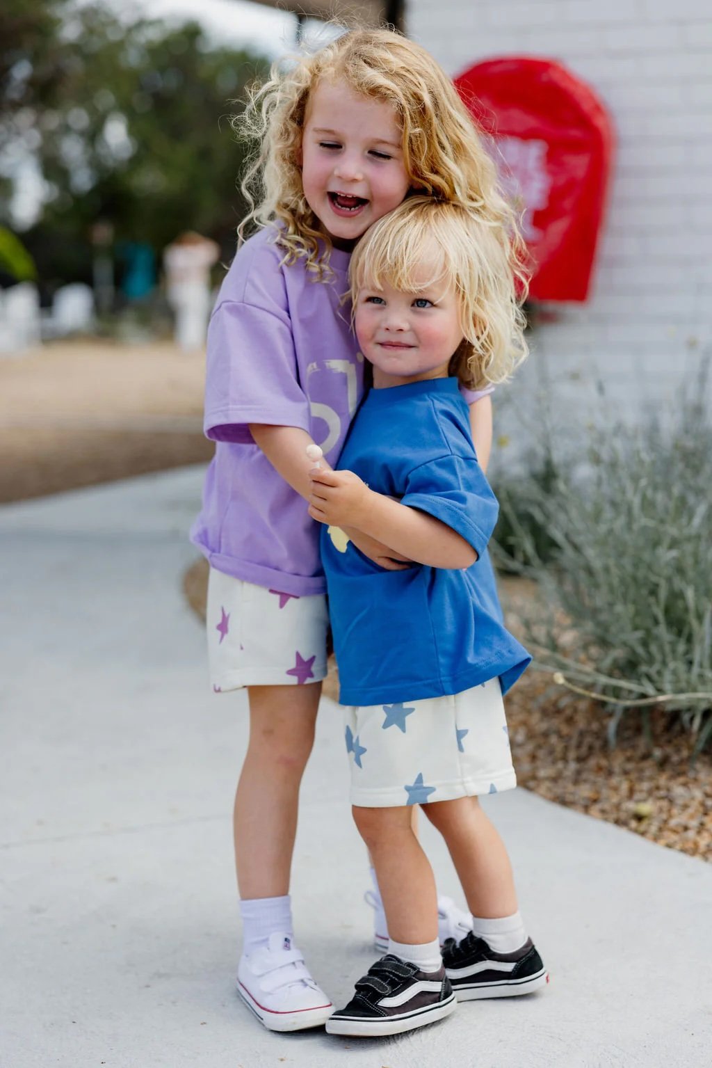 Sunday Siblings ~ Il Sole Tee - Purple + Cream