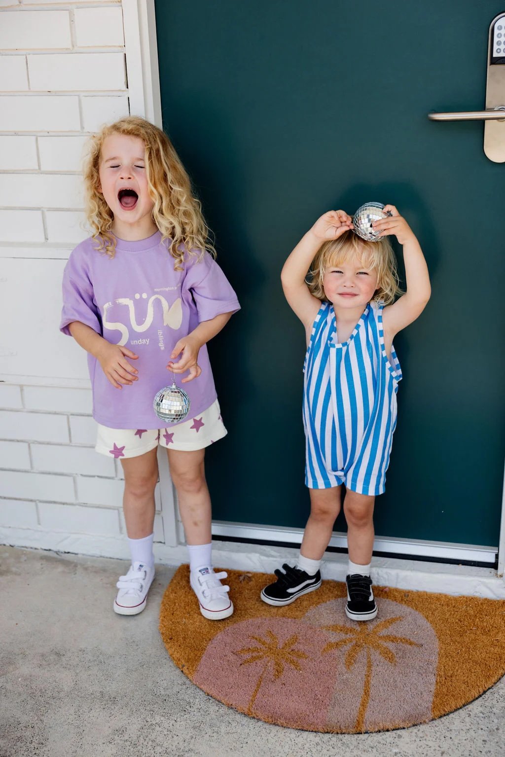 Sunday Siblings ~ Il Sole Tee - Purple + Cream