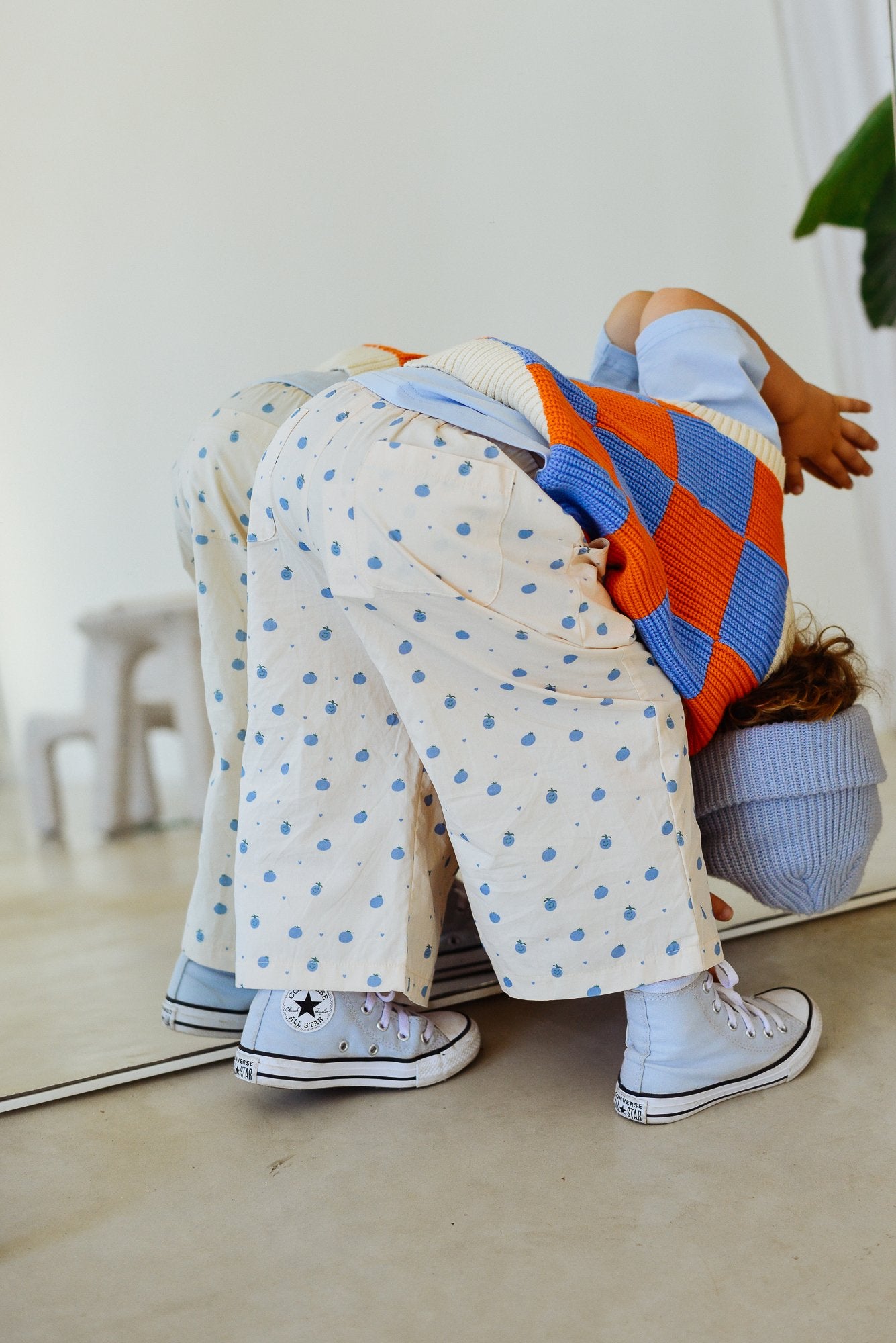 Sunday Siblings ~ Nonno Vest - Blue + Orange Check