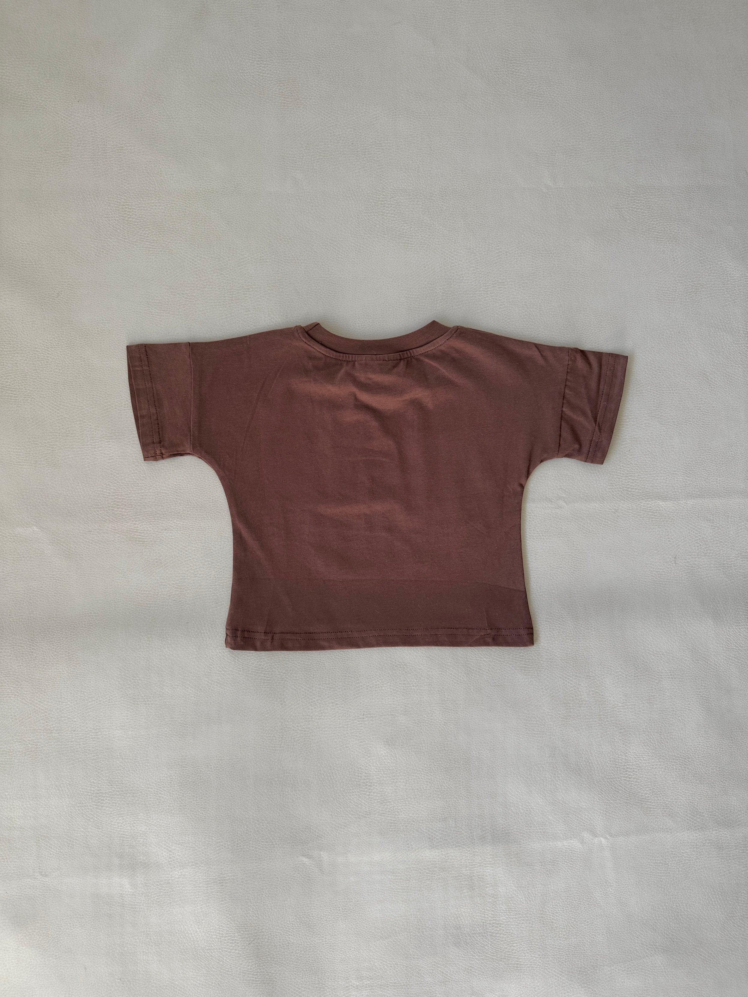 Tiny Trove ~ Pear Relaxed Tee - Iced Chocolate
