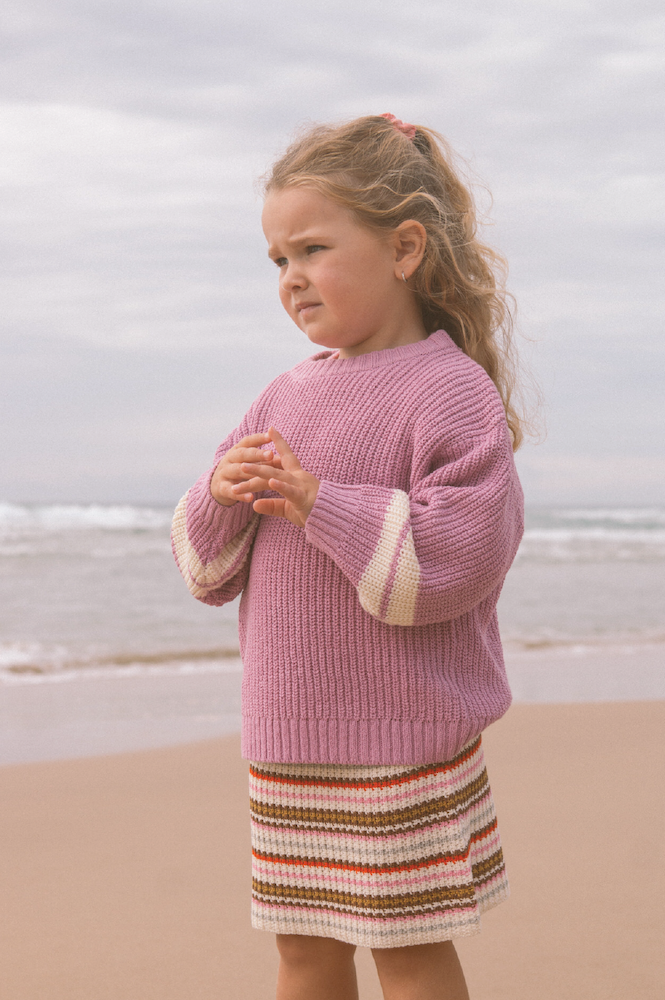 Organic Sunshine Stripe Knit Skirt