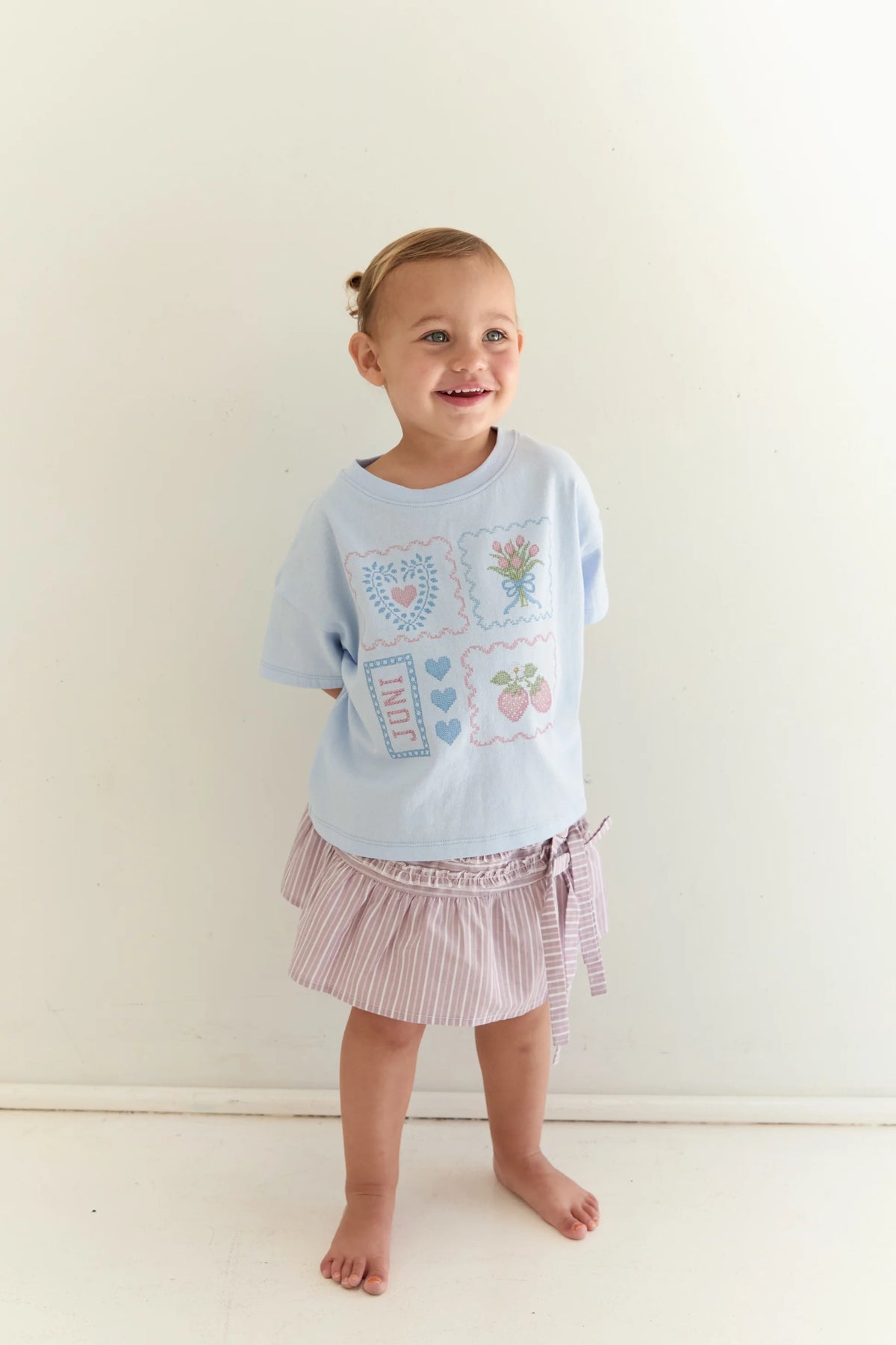 Patchwork Tee - Sky