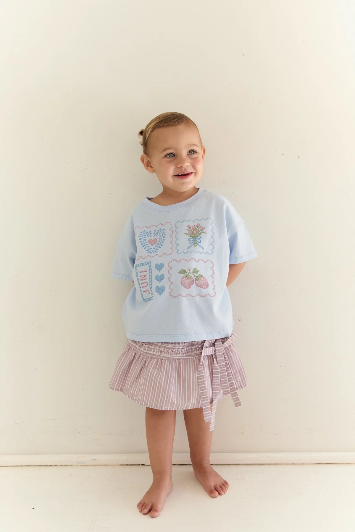 JNR Annika Skirt - Rosa Stripe