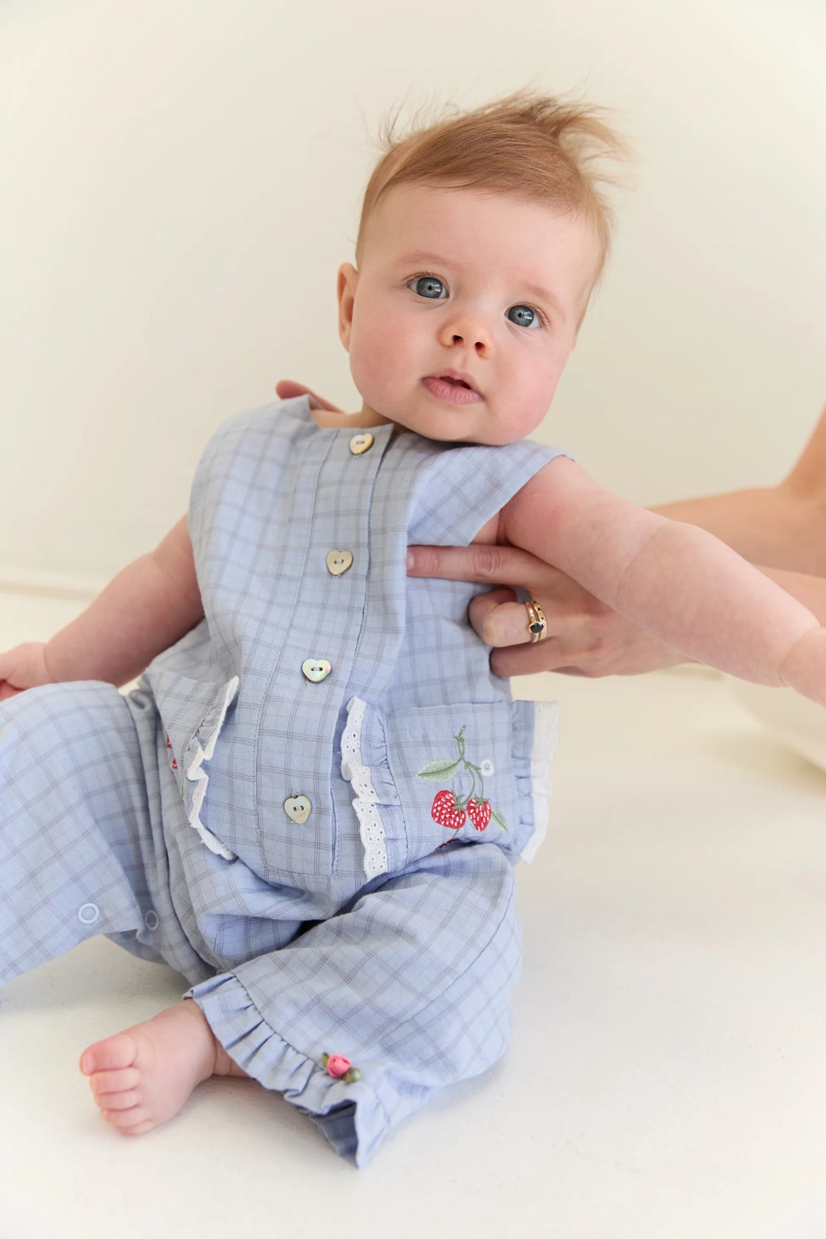 Charlotte Romper - Sky Gingham